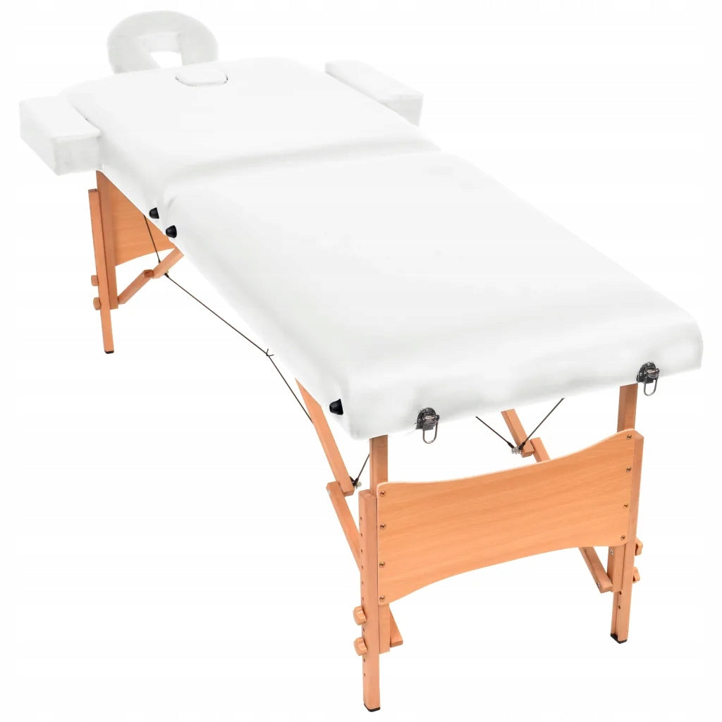 Folding massage table 218x90cm, white Brand no brand