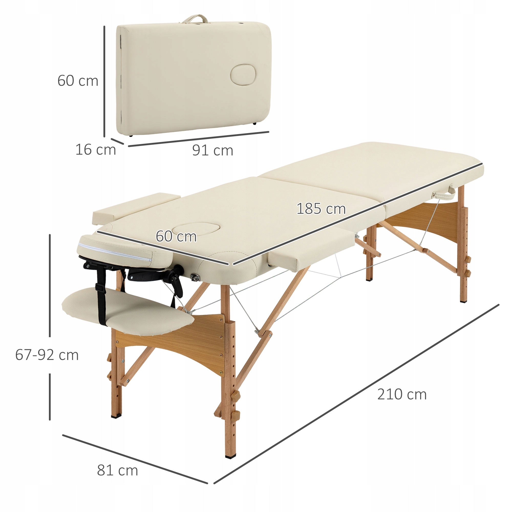 Folding massage table, adjustable height, for spa, living room Kind folding table