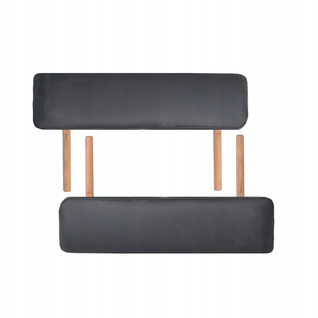 Folding massage table, black, 218x90cm, solid wood Weight 18.5 kg