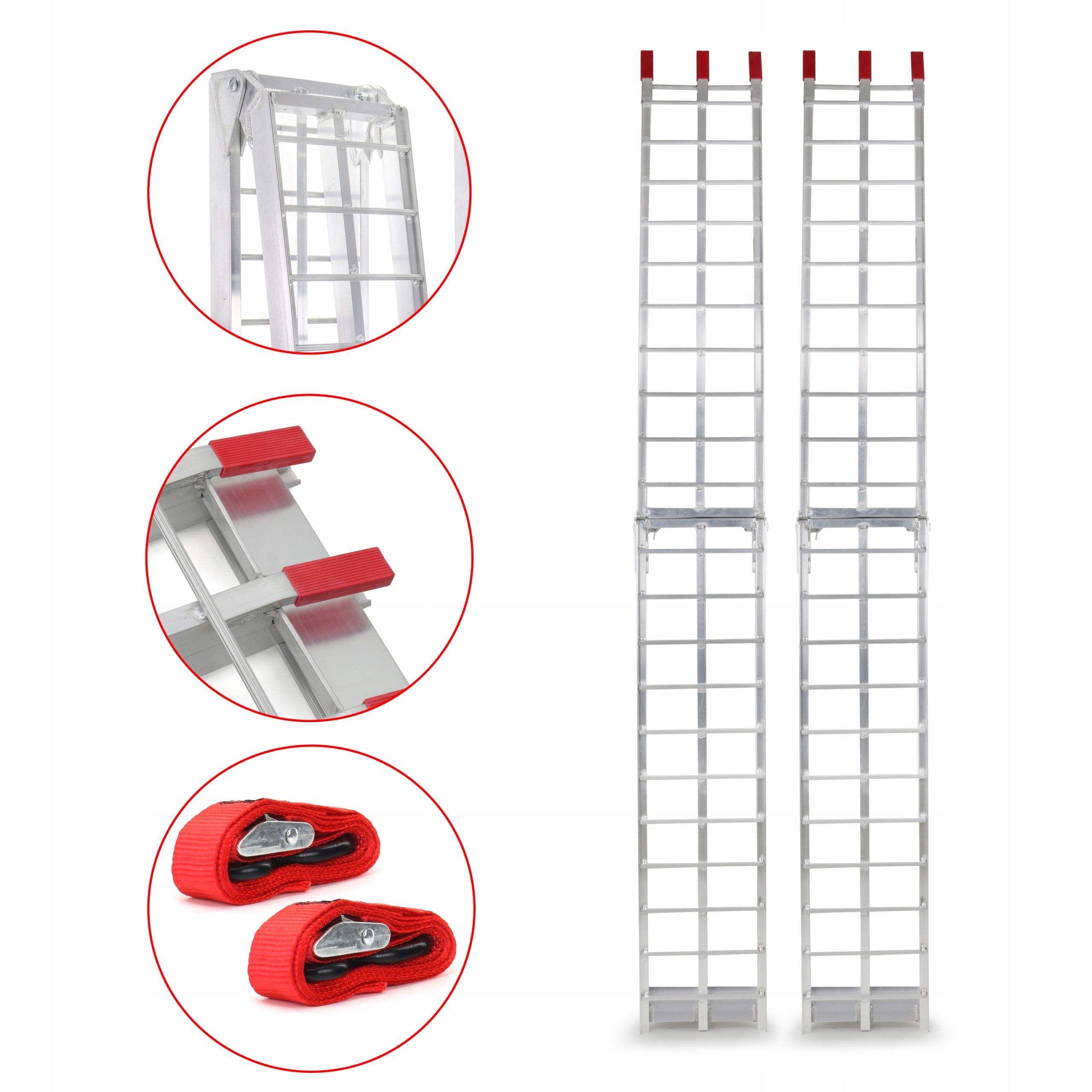 Folding motorcycle ramps aluminum driveways 228 cm LOAD CAPACITY up to 680 kg