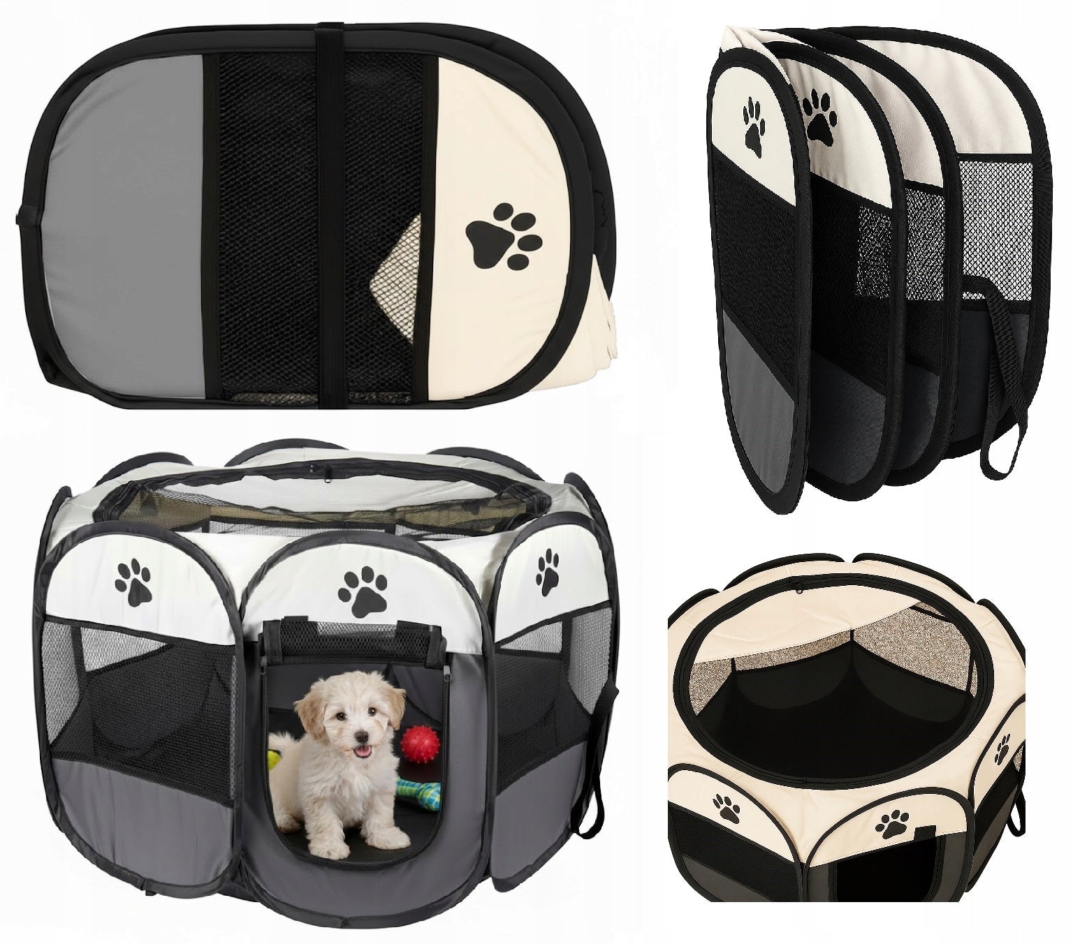 Folding playpen for cat dog bed transport enclosure 80cm XL I073