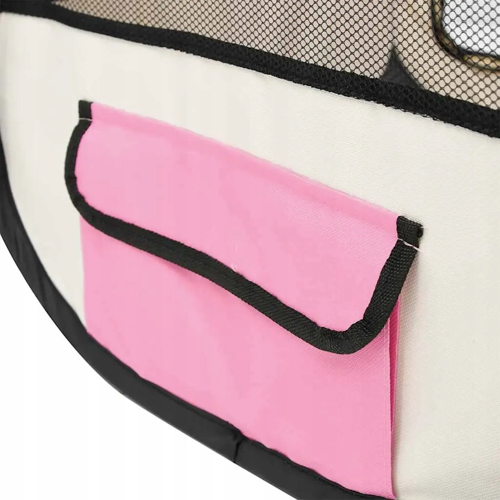 Folding playpen for dog, with bag, pink, 145x145x61 cm Product width 145 cm