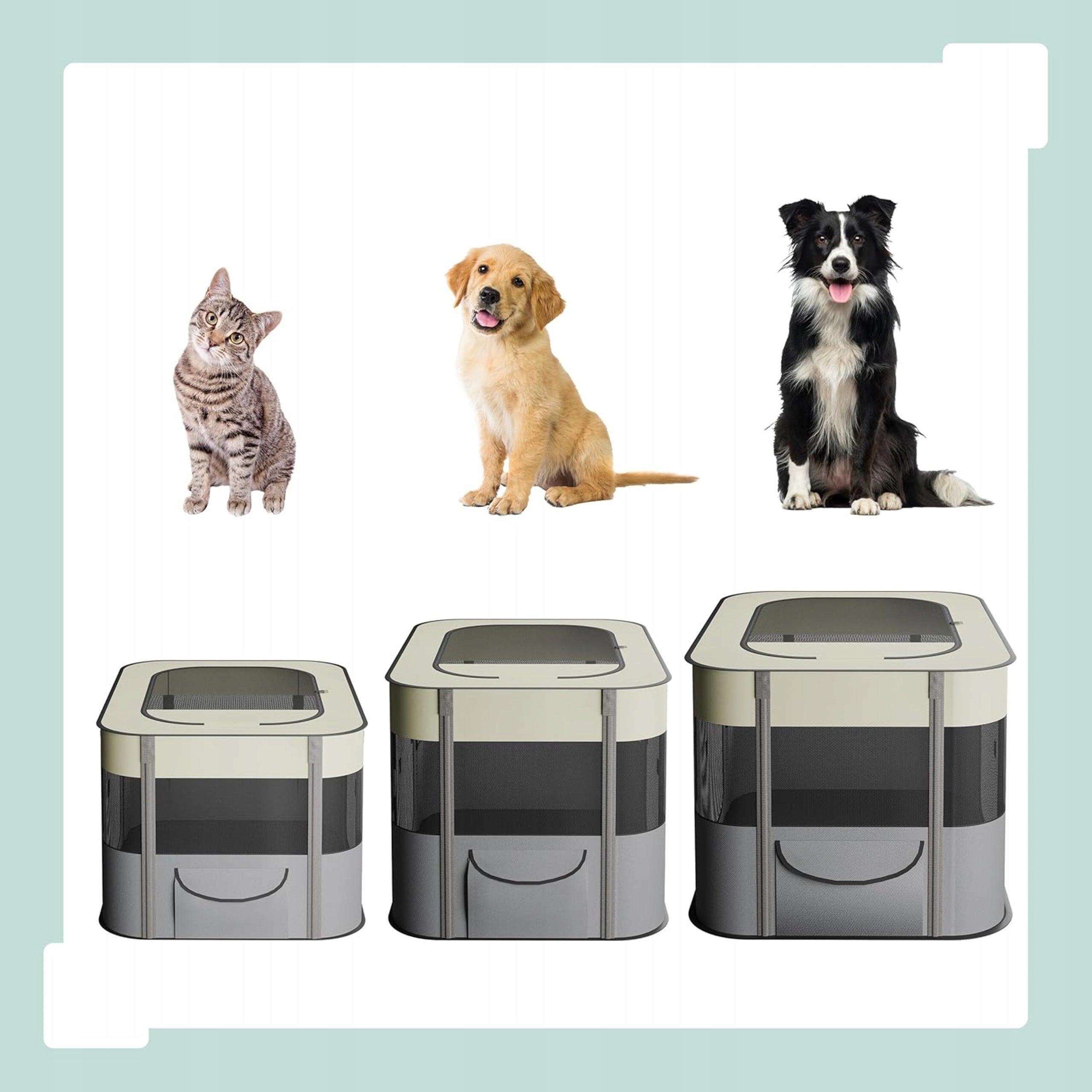 Folding playpen for puppies 55x82x60 cm Oxford L for home Kind playpen