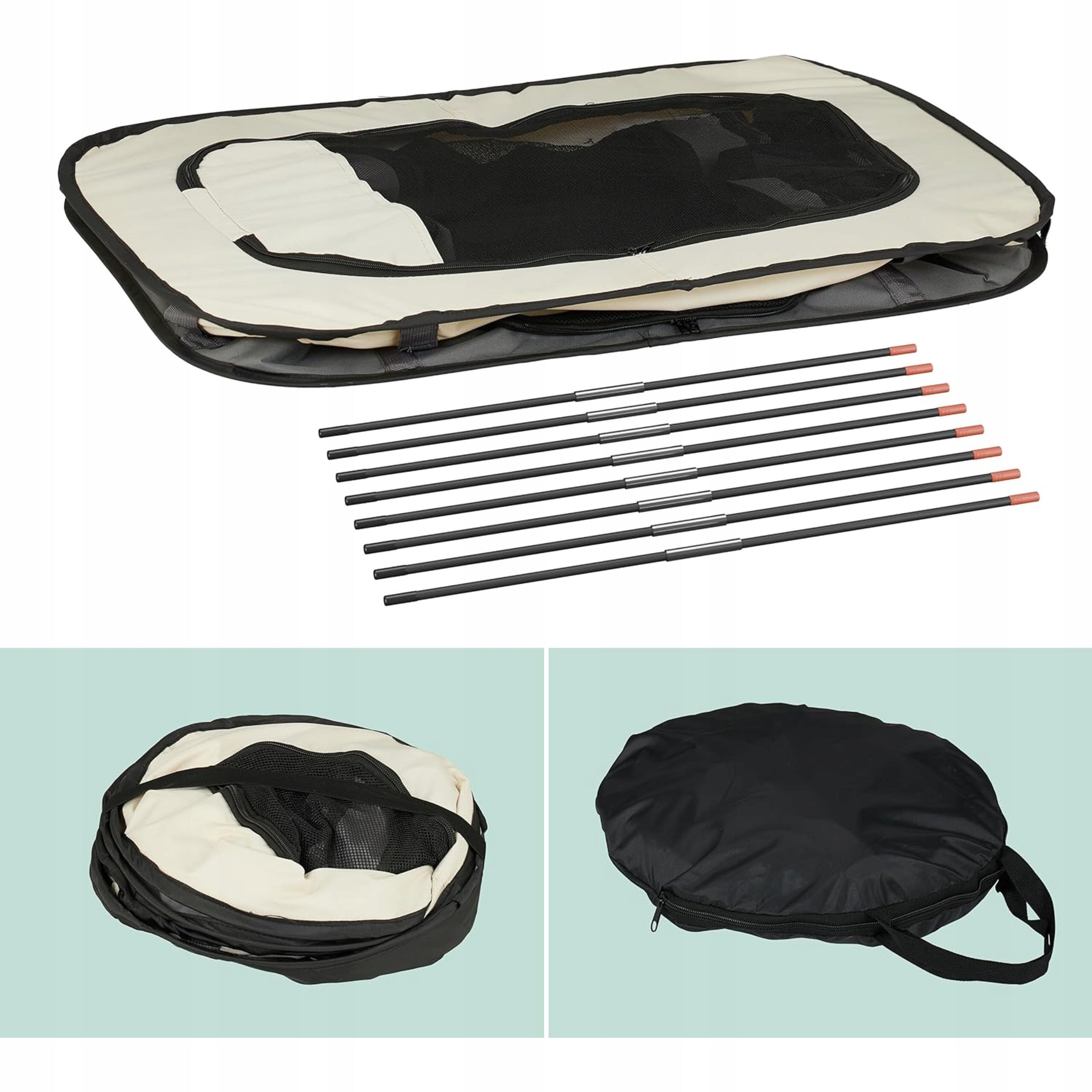 Folding playpen for puppies 55x82x60 cm Oxford L for home Trade name Relaxdays wybieg dla szczeniaków, składany, L