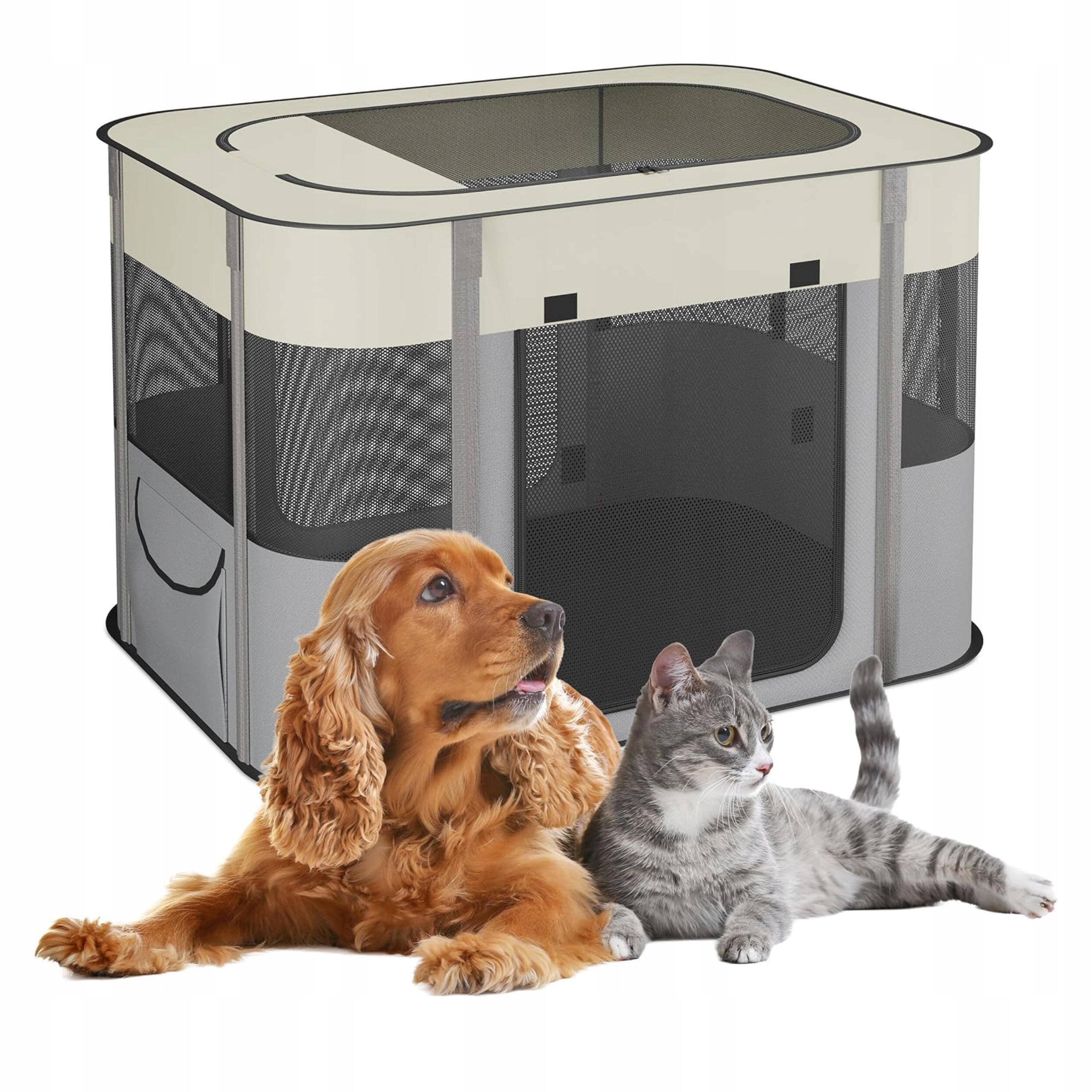 Folding playpen for puppies 55x82x60 cm Oxford L for home