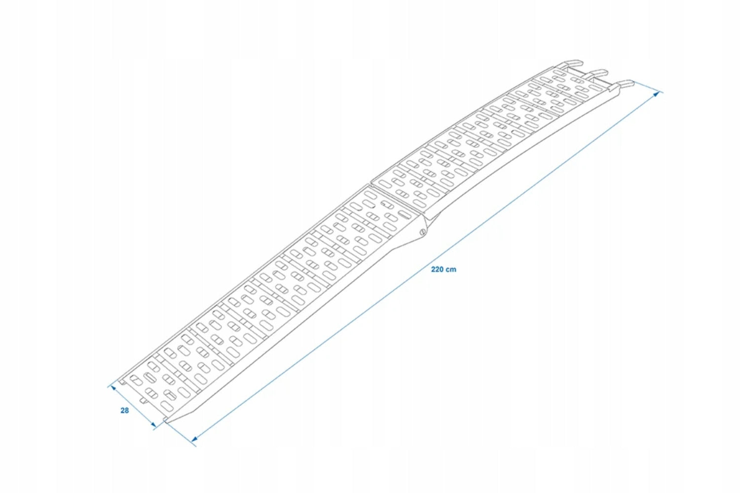 Folding ramp ProPlus aluminium ramp for trailer and tow truck 220cm 340kg Manufacturer code 8717568798370