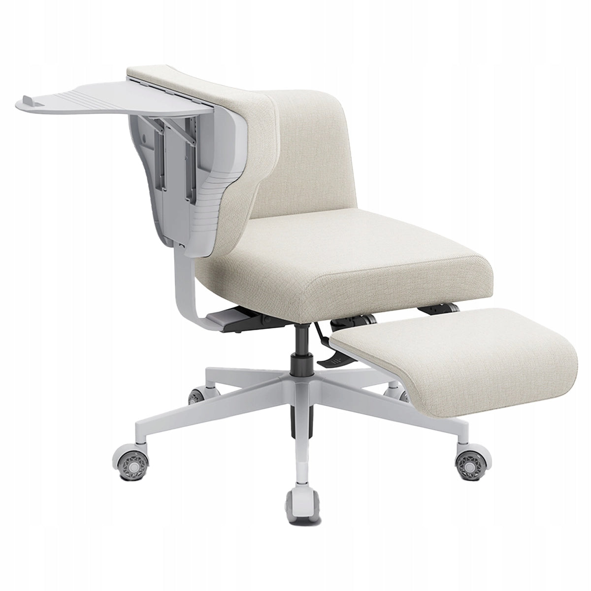 Folding seat in Turkish white with TABLE Spacetronik