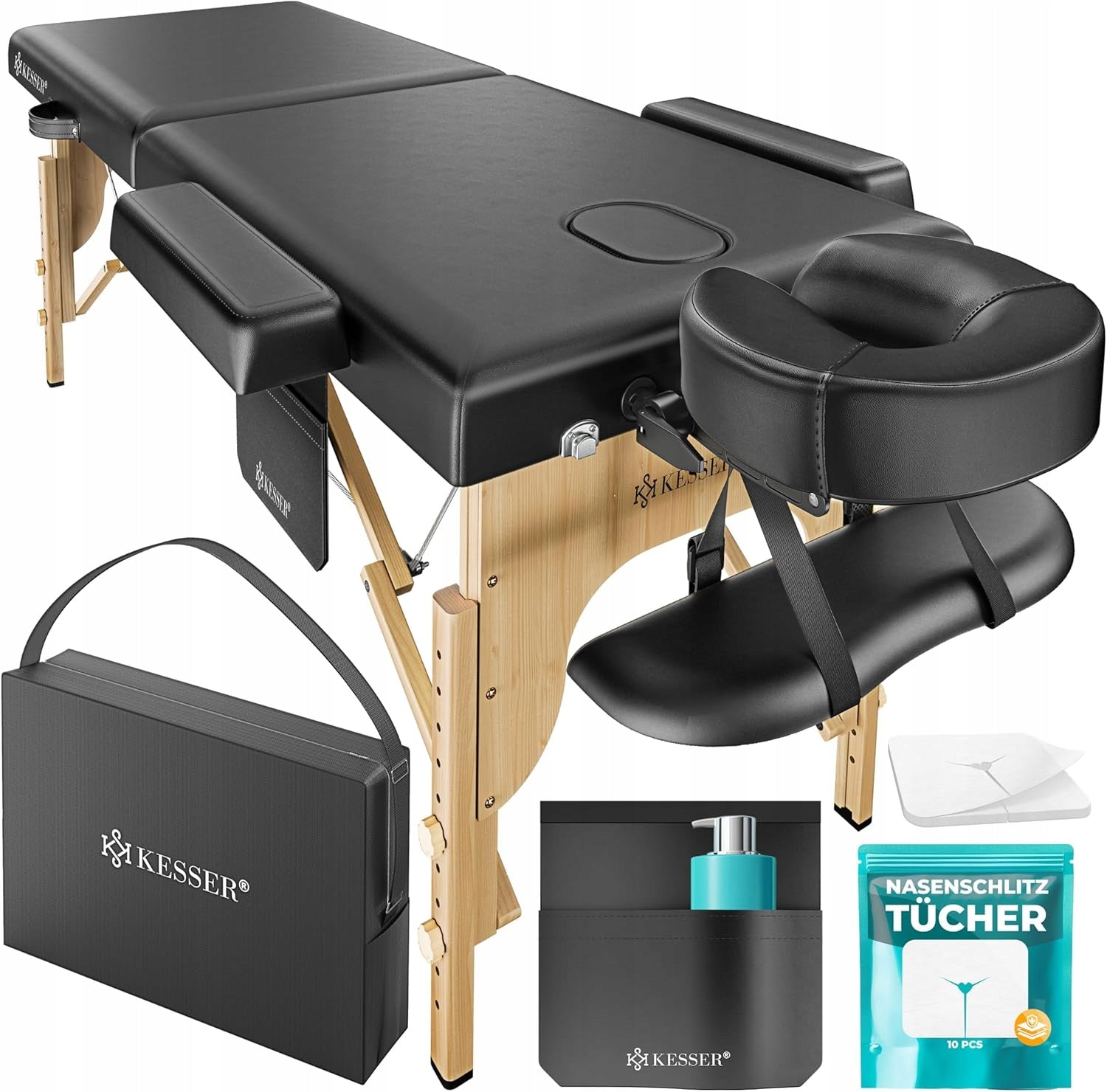Folding table for massage wood KESSER black