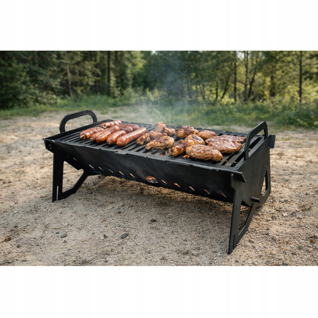 Folding tourist mangal grill – thick steel 3mm | suitcase | 60cm 11,4kg Packaging status original