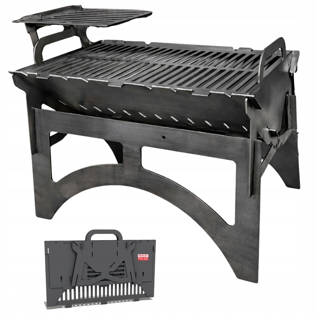 Folding tourist mangal grill – thick steel 3mm | suitcase | 60cm