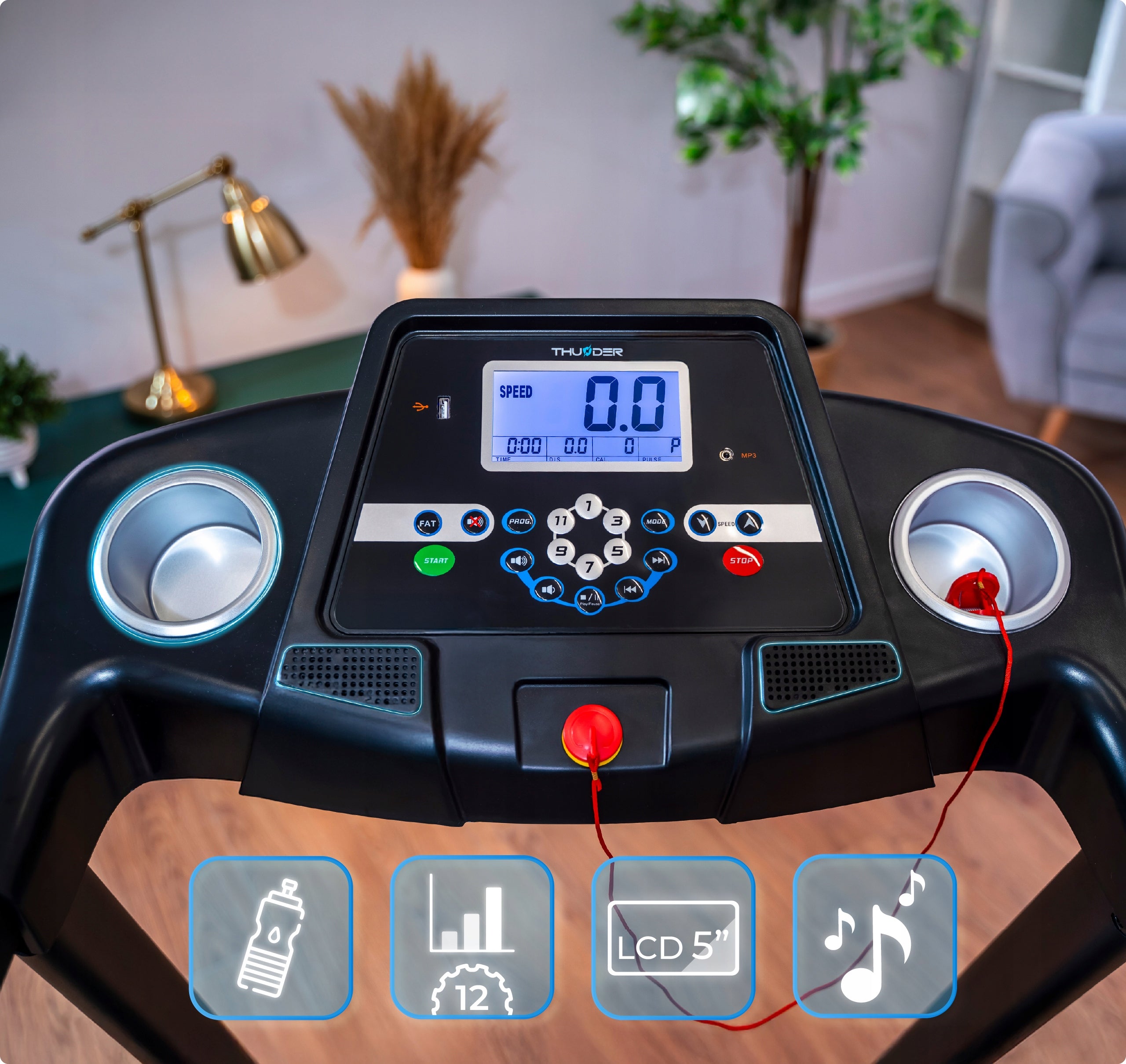 Folding treadmill electric home 140kg application shock absorption strong 17 km Maximum user weight 140 kg