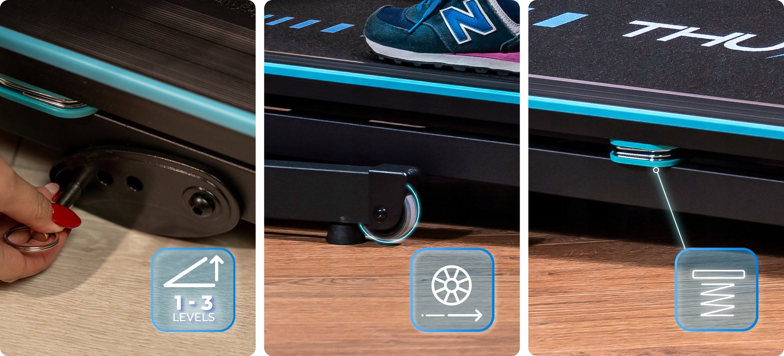 Folding treadmill electric home 140kg application shock absorption strong 17 km Model ICON