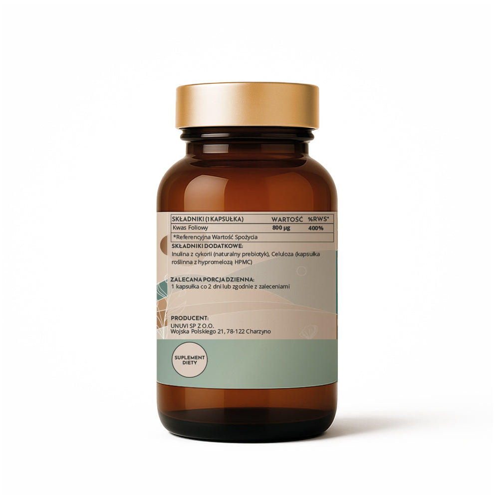Folic Acid 800 mcg 60 capsules vege support HEALTH & PREGNANCY UNUVI Expiration date at least 1 year from the date of purchase