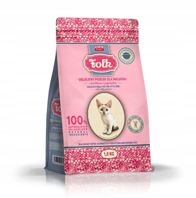 Folk Delicate meal for toddler cat food rabbit lamb 1,6 kg Packaging status original