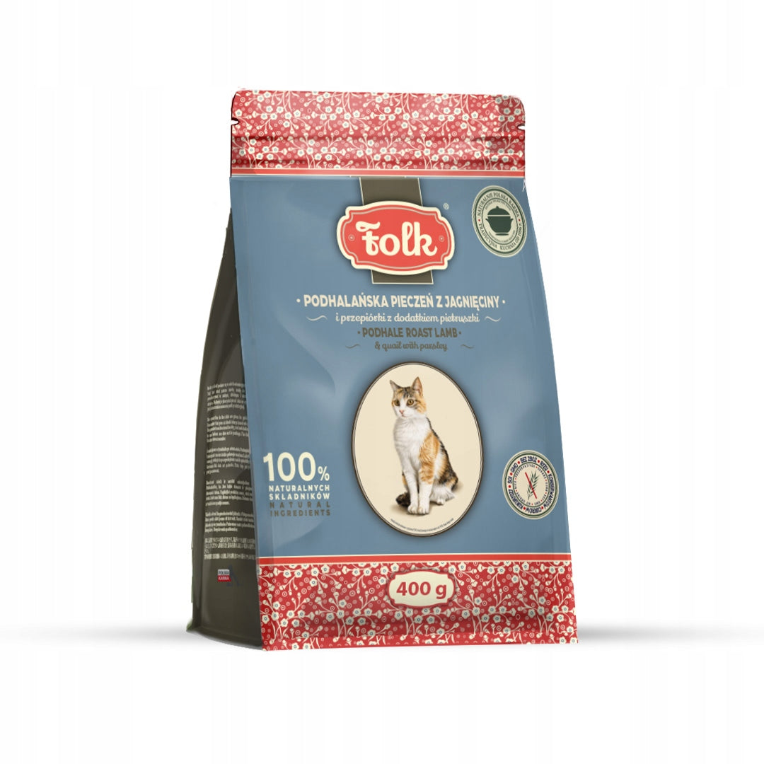 Folk dry cat food LAMB QUAIL 400g 663