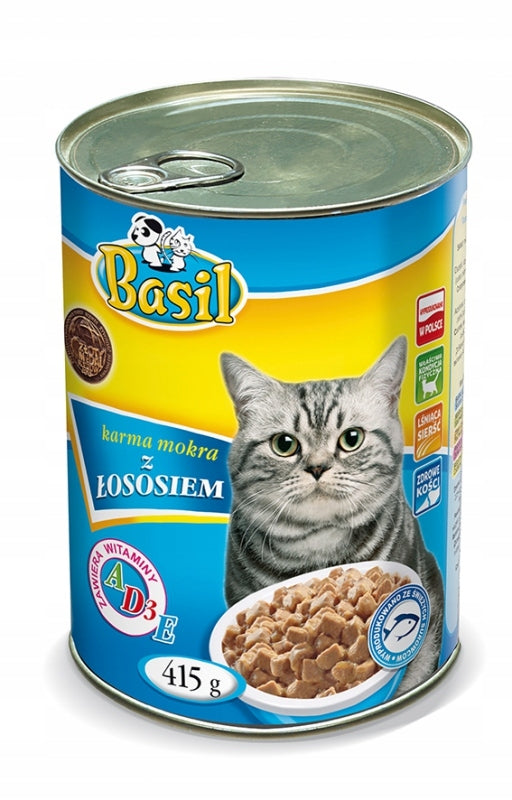 Food Basil 415g with salmon for cats can