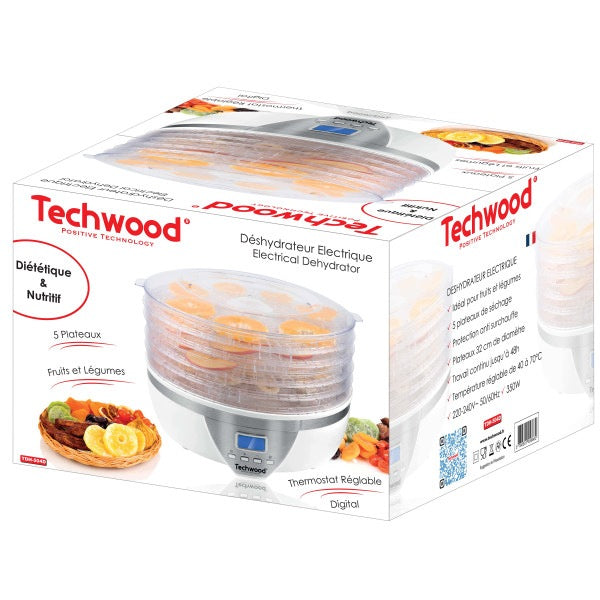 Food Dehydrator Techwood TDH-504D, 5 trays 32 cm, 350 W Packaging status original