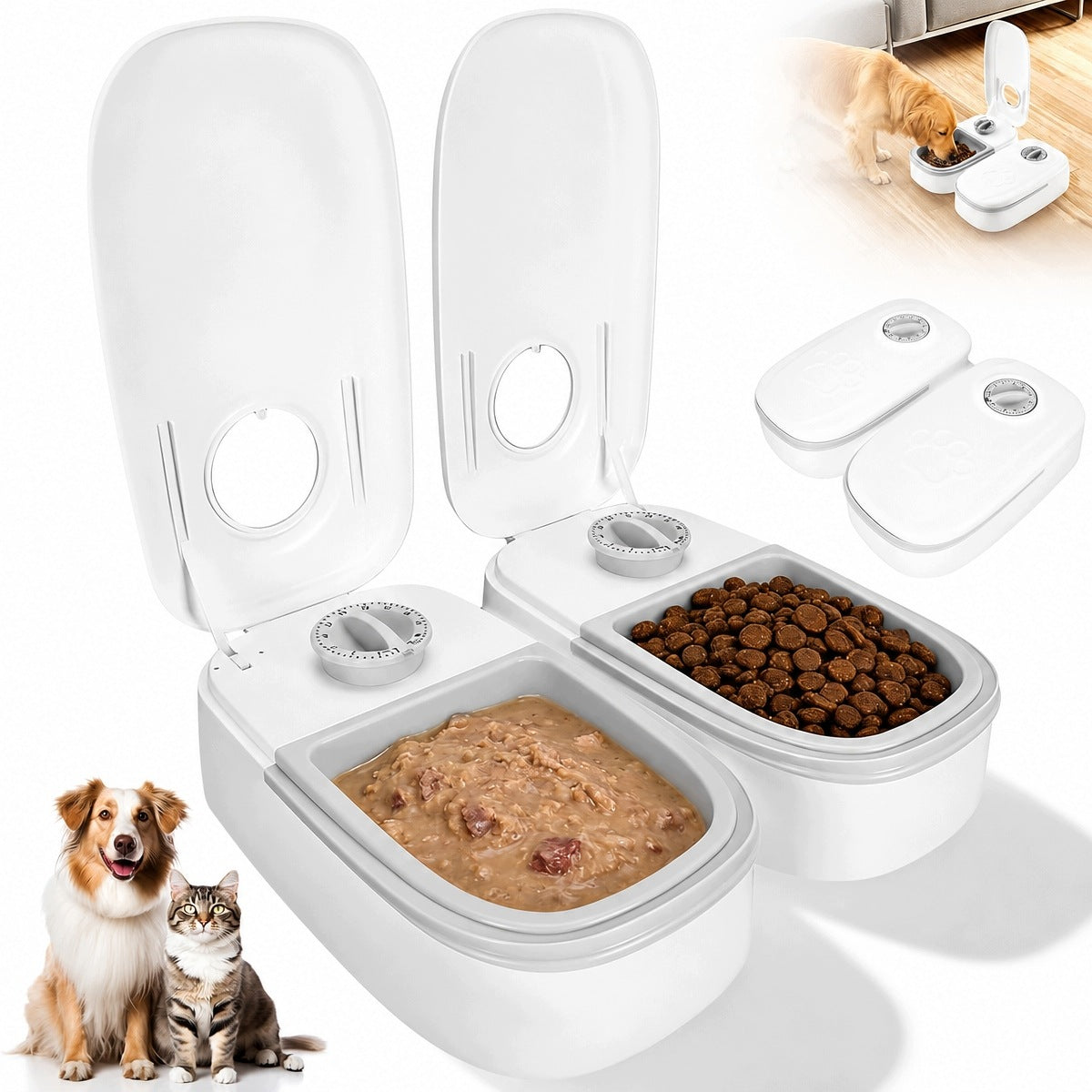 Food Dispenser Double Timer Dispenser