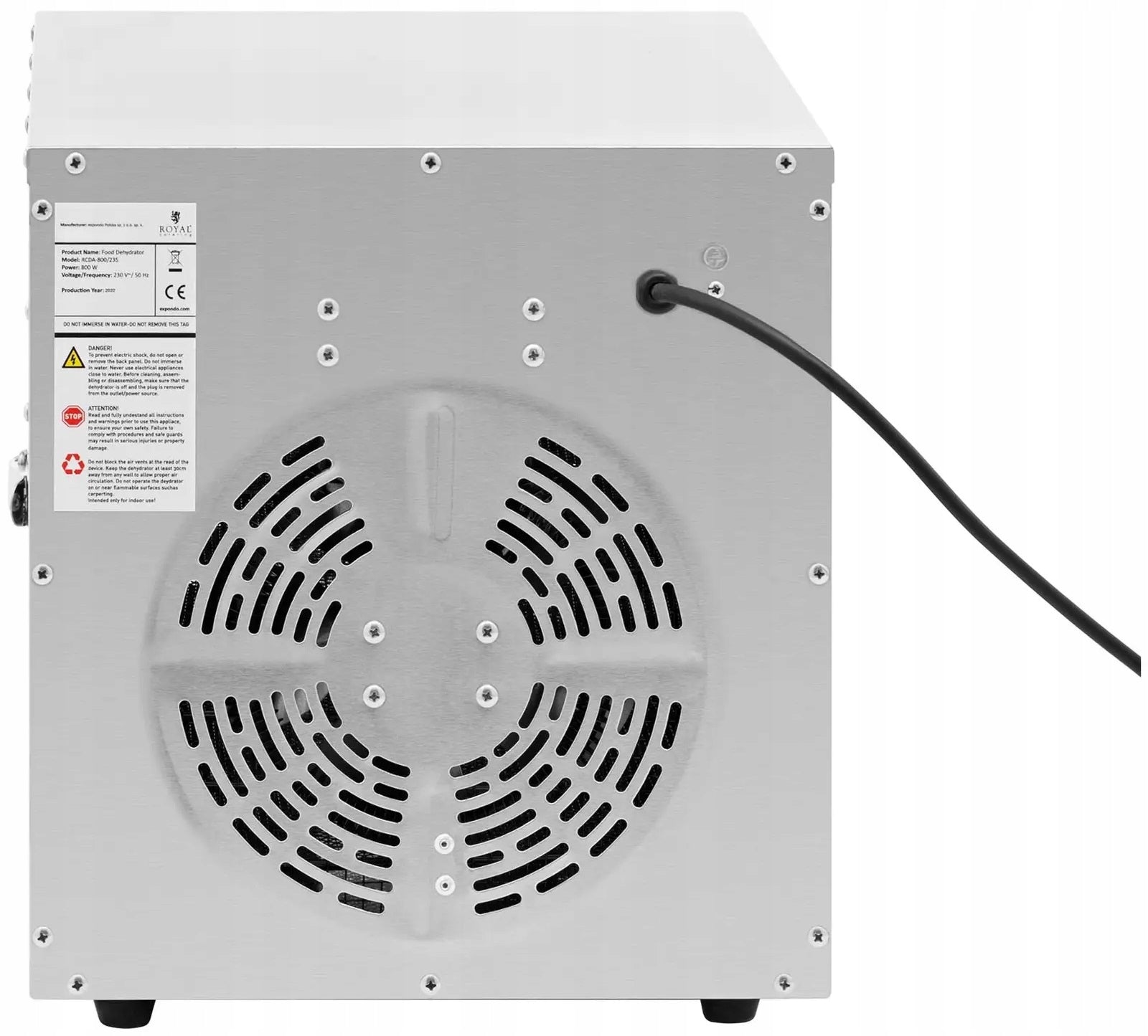Food Dryer 800W 8 Grids ROYAL CATERING RCDA-800/23S 10012682 Manufacturer code 10012682