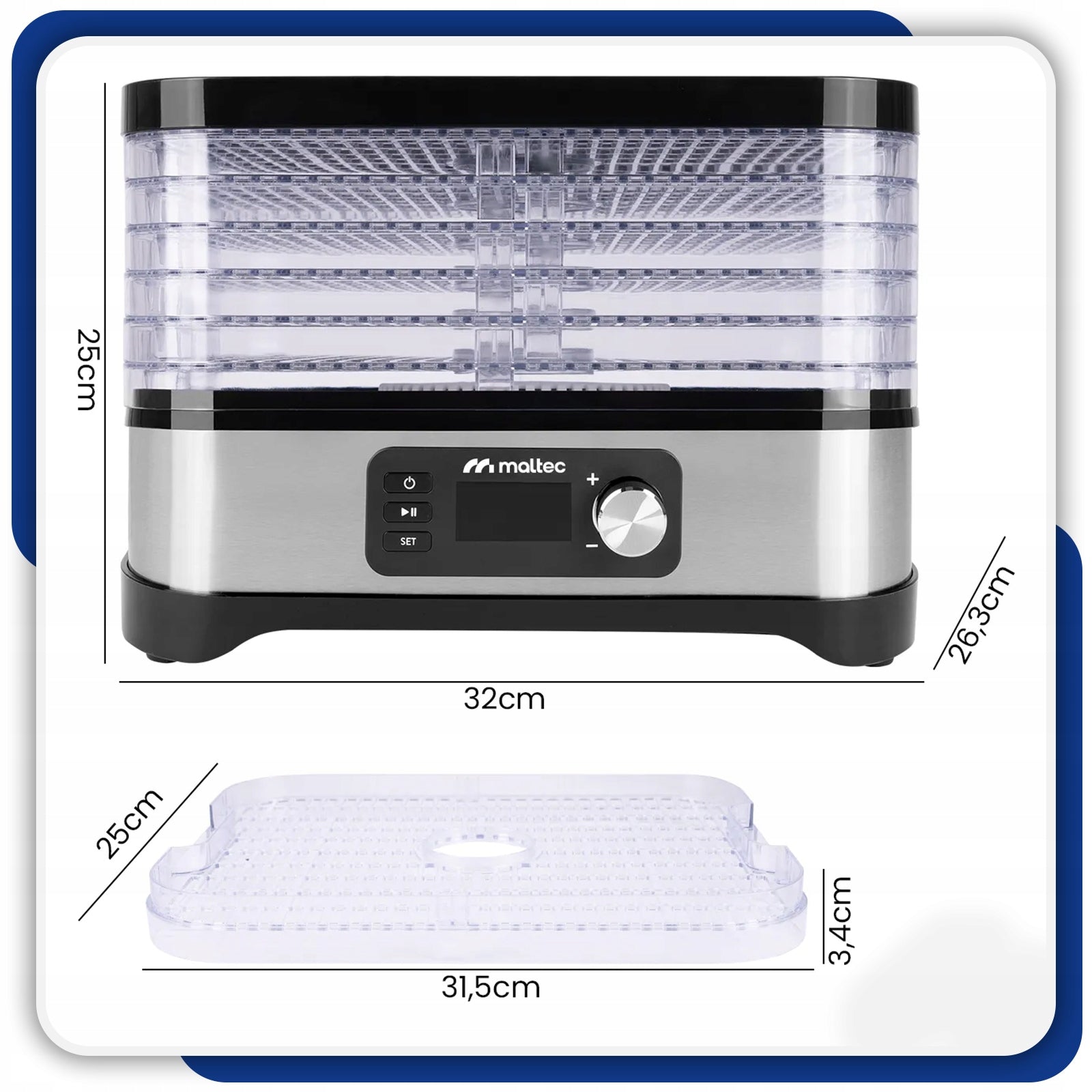 Food Dryer for Mushroom Fruit Herbs 6 sit Timer Temp 35-70° Brand no brand