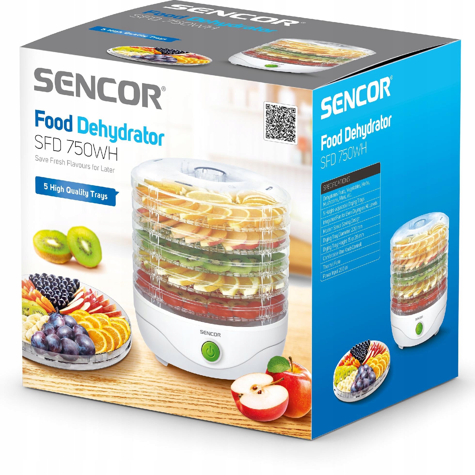 Food Fruit Mushroom Dryer 250W 5 TAC Sencor SFD 750WH Manufacturer code SFD750WH
