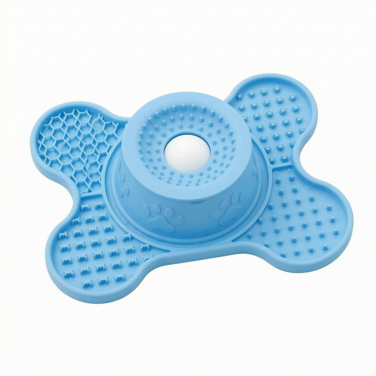 Food Grade Slow Feeder with Rolling Ball | Textured, Silicone Slow Sky Blue