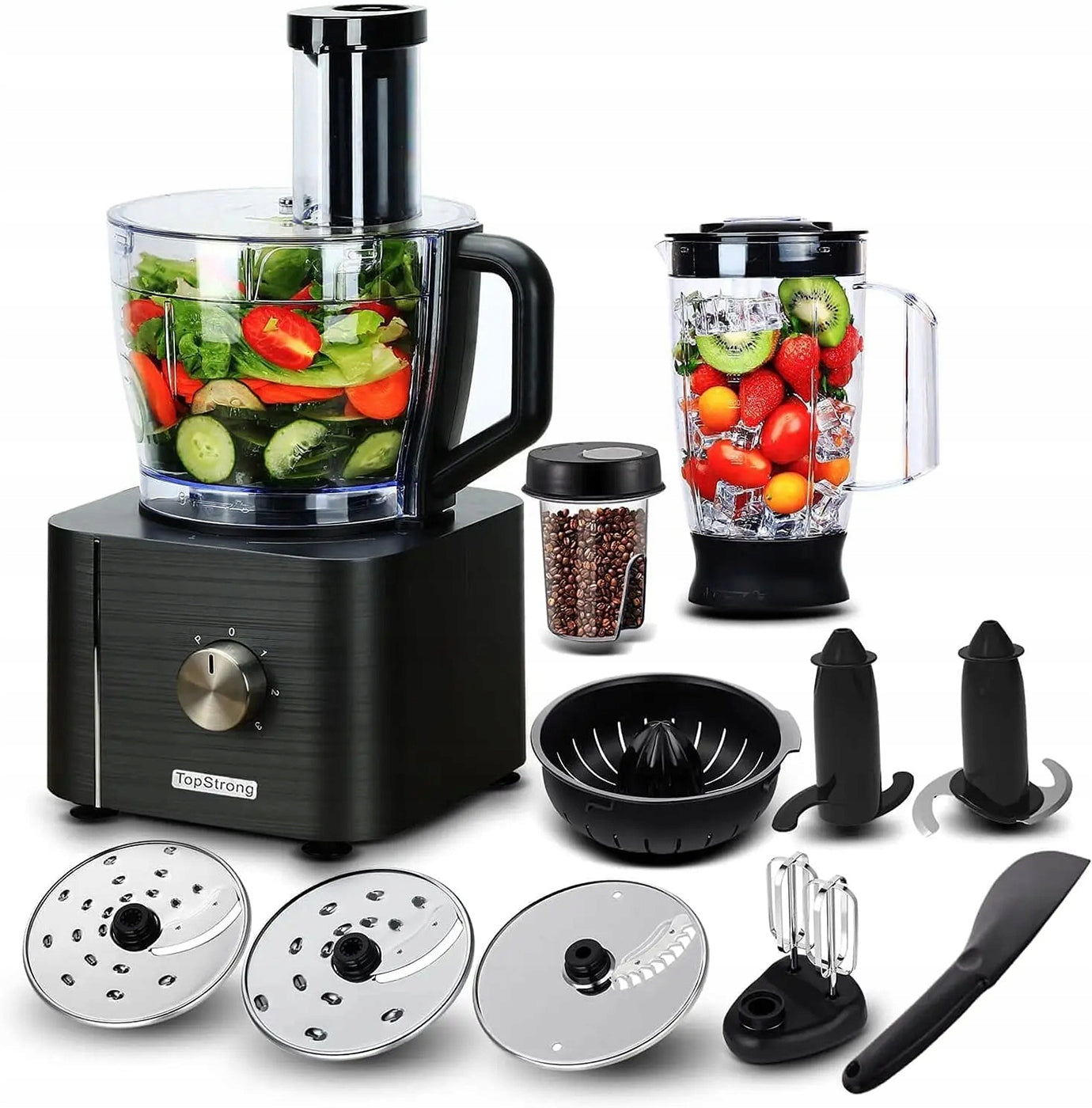 Food Processor 11in1 1100W Blender 1.5L Malakser 3.2L Juicer Navy Blue Packaging status original