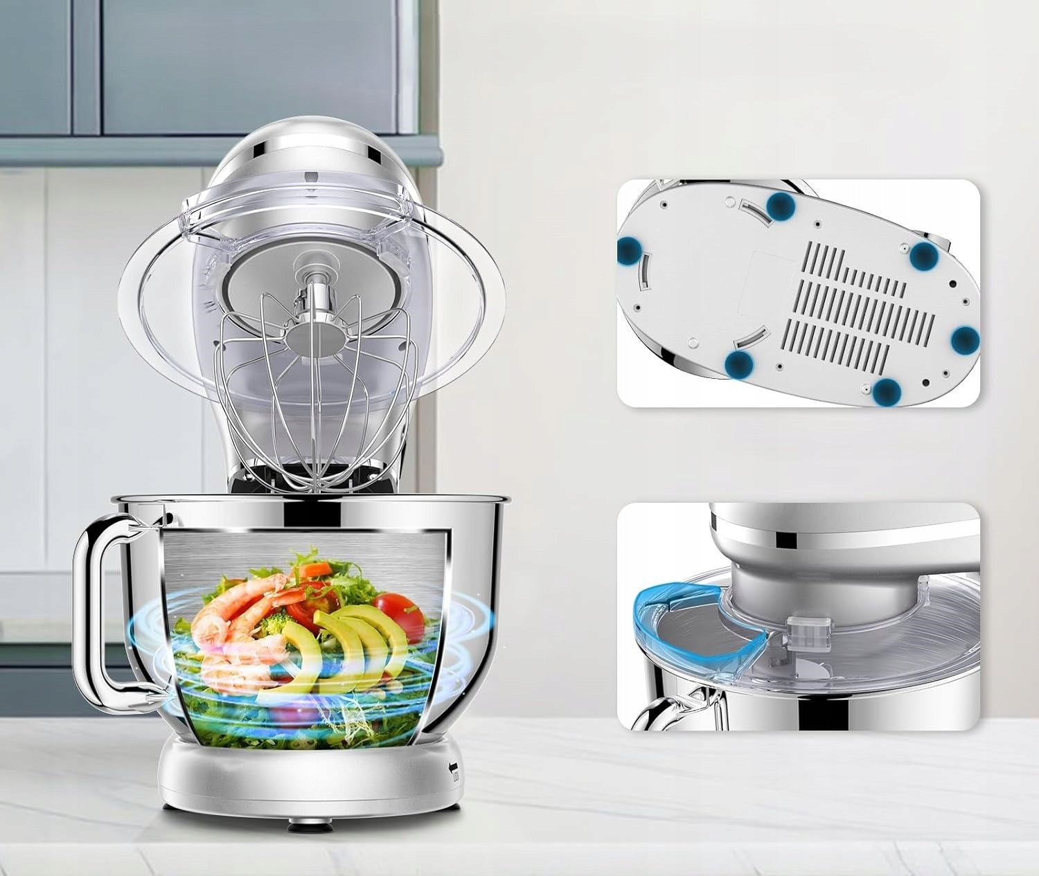 Food Processor 2000W, 6.2L, Steel Bowl, 6 Speeds, Quiet, CHEFLEE Manufacturer code 1507