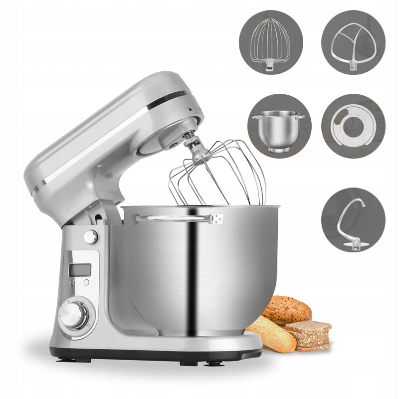 Food Processor BioloMix BM601 Quiet Silver Power 1200W Bowl 6L Steel