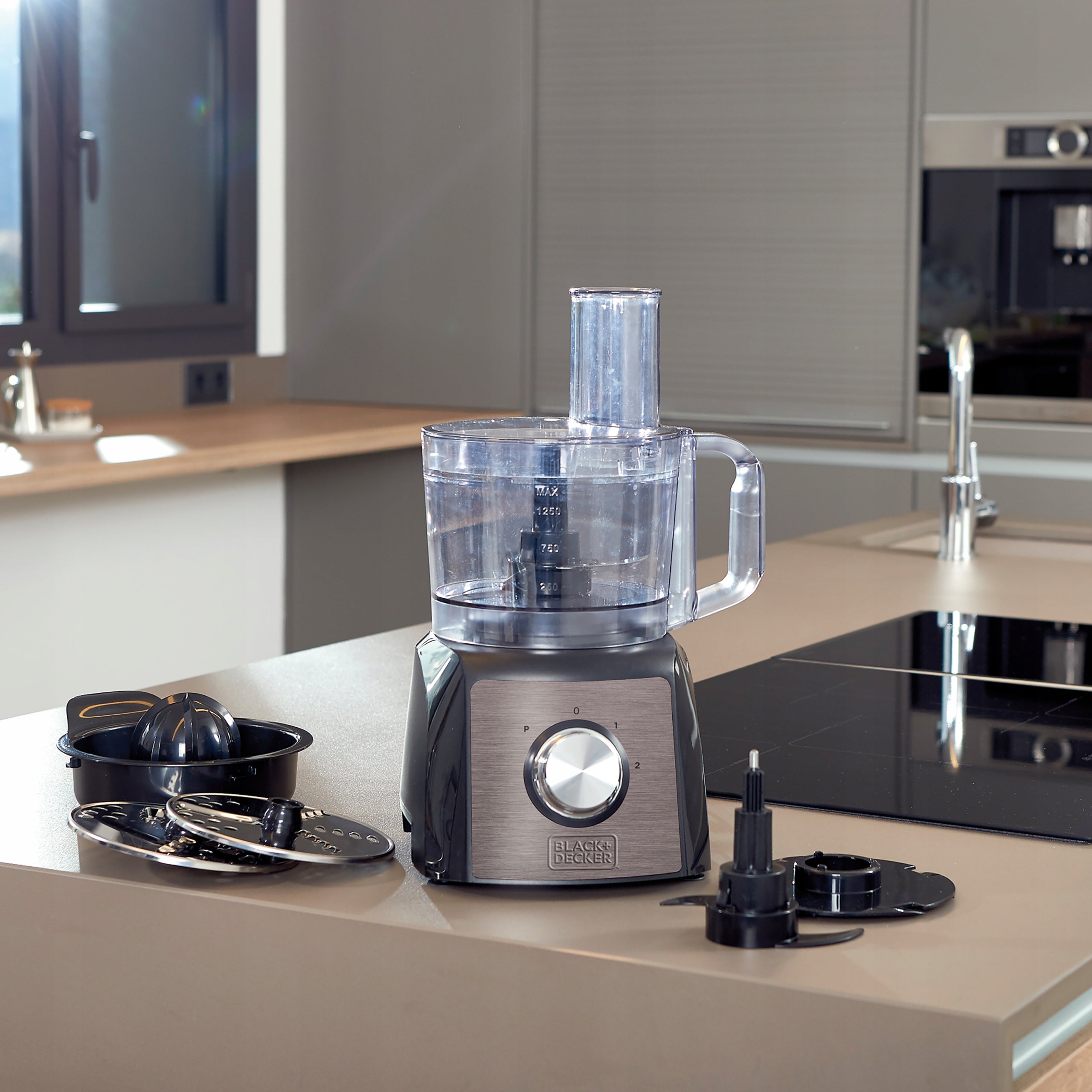 Food Processor Black-Decker BXFPA1200E 1200W silver/grey Brand Black+Decker