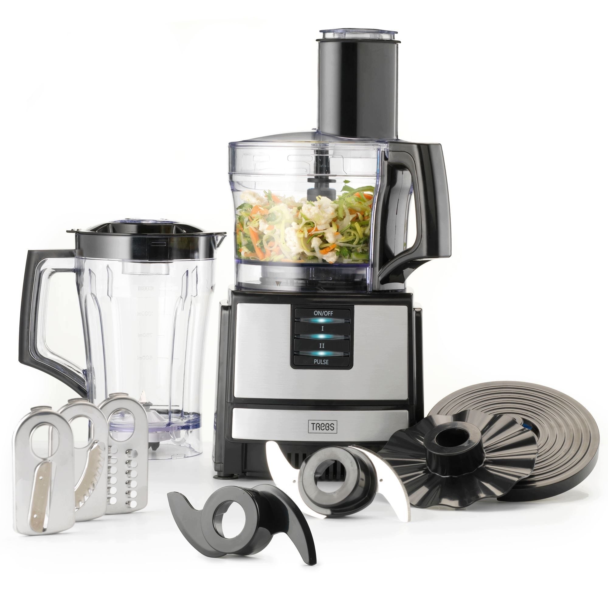 Food Processor Blender Malakser Trebs 7in1 550W 2 Speeds Pulse