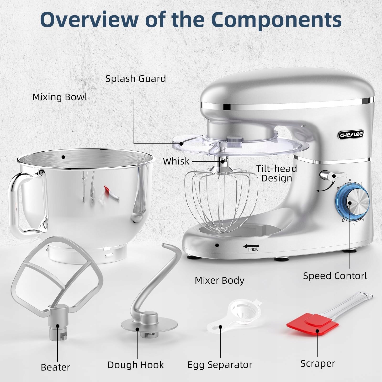 Food Processor CHeflee 1507 6,2L 1500W Brushless Motor Silver Manufacturer code 1507