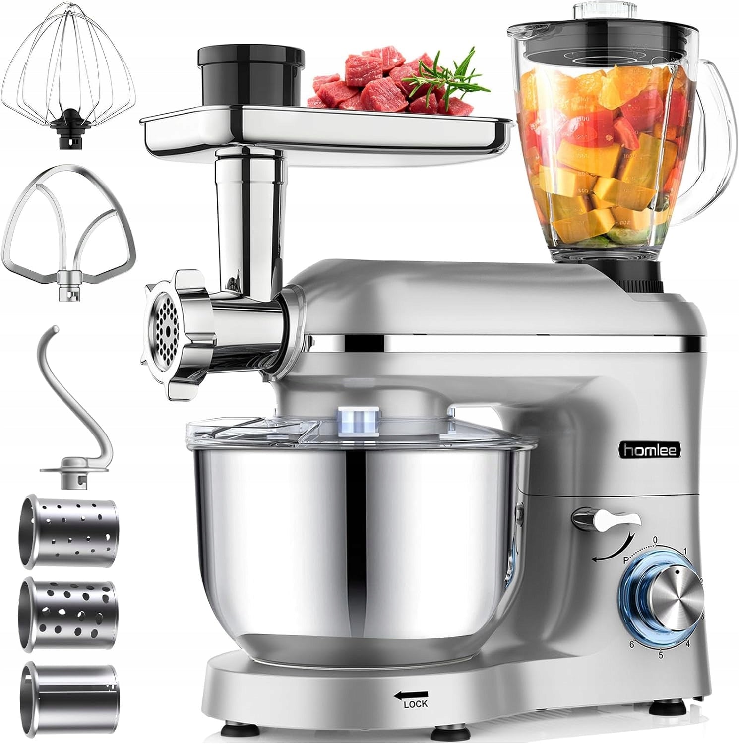 Food Processor Homlee SM-1518BM 1800 W silver/grey