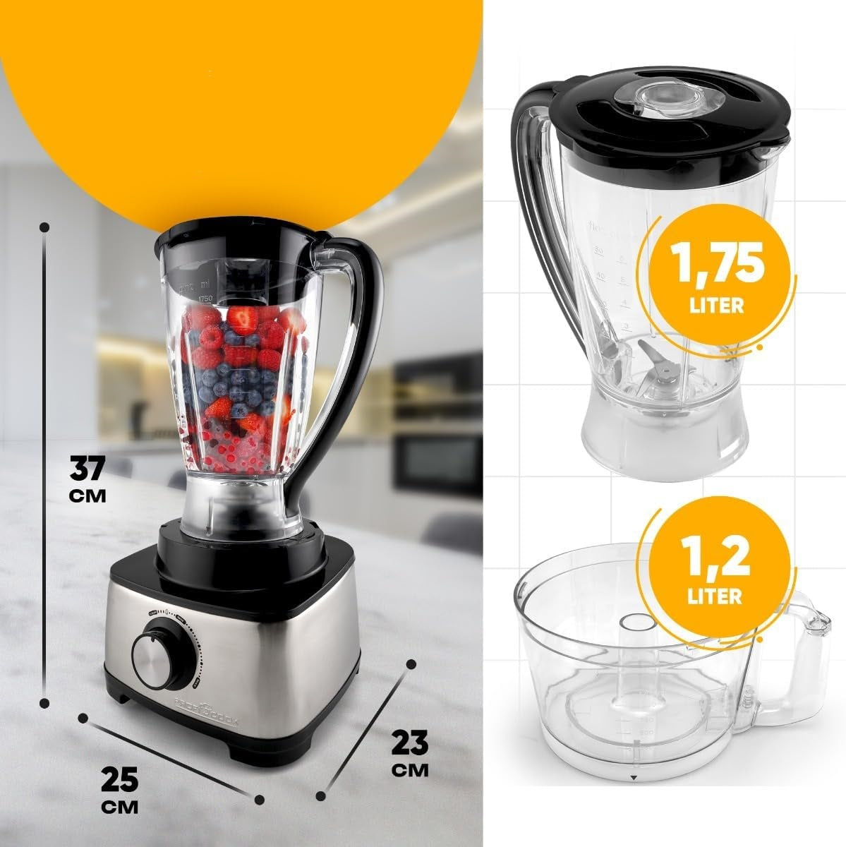 Food Processor Multifunctional Malakser Blender Juicer 1200W EAN (GTIN) 4006160106312