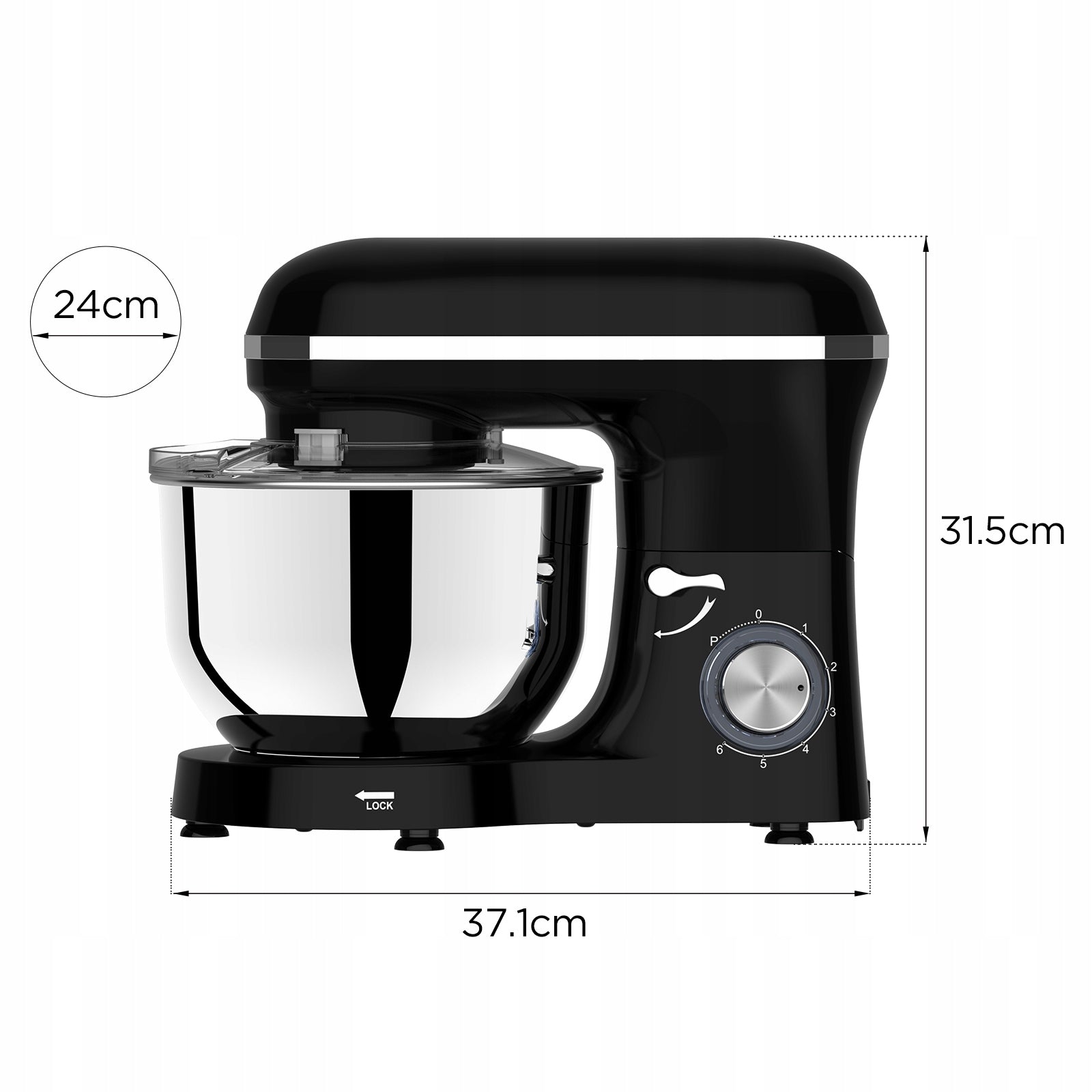 Food Processor PLANETARY MIXER WITH BOWL 6,2L 1900W STRONG DURABLE ACCESSORIES Manufacturer code LVSTM01BK
