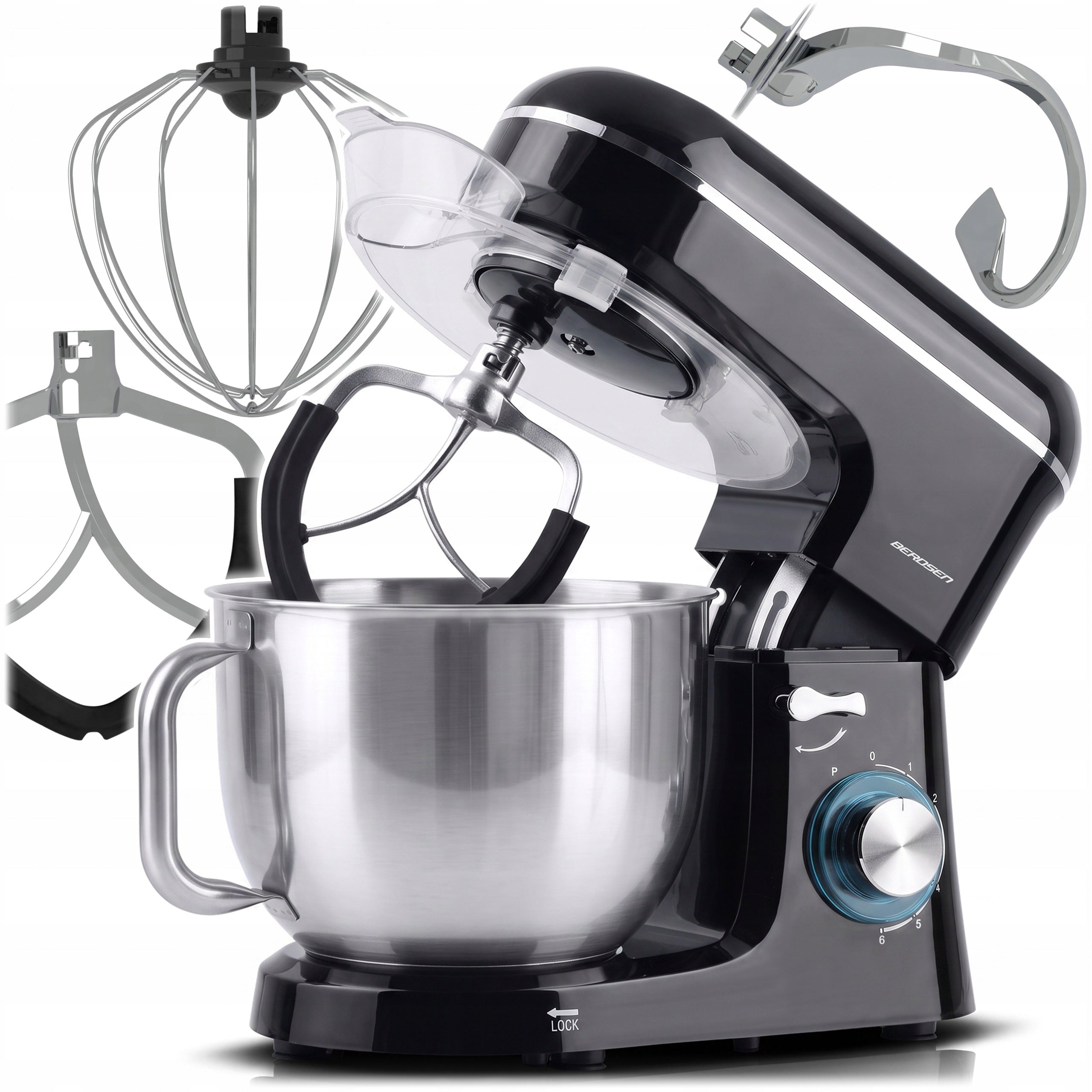 Food Processor Planetary Mixer Berdsen Stainless Steel 6l Black 3in11400W