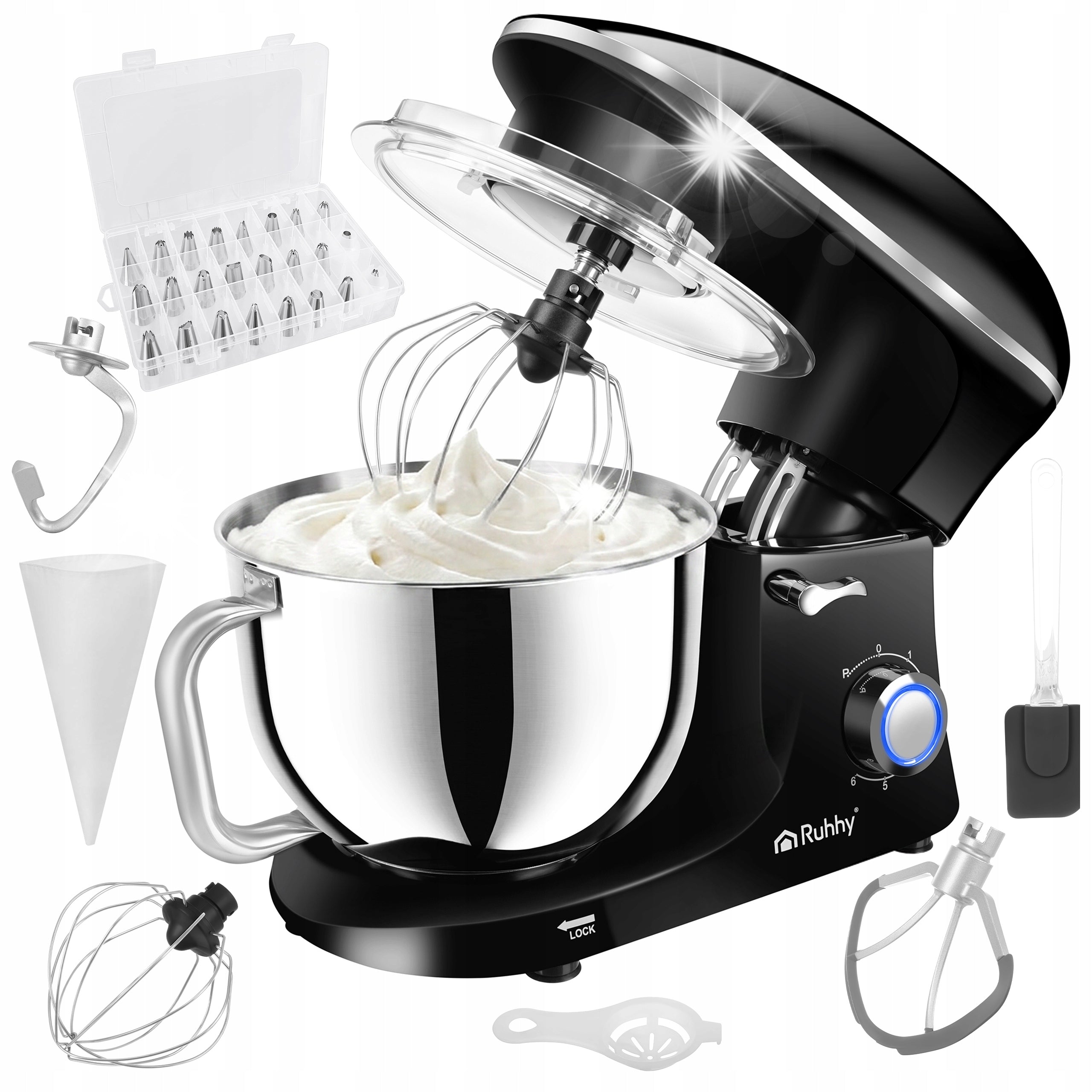 Food Processor Planetary Mixer Bowl Set 6,2l Multifunctional 9in1