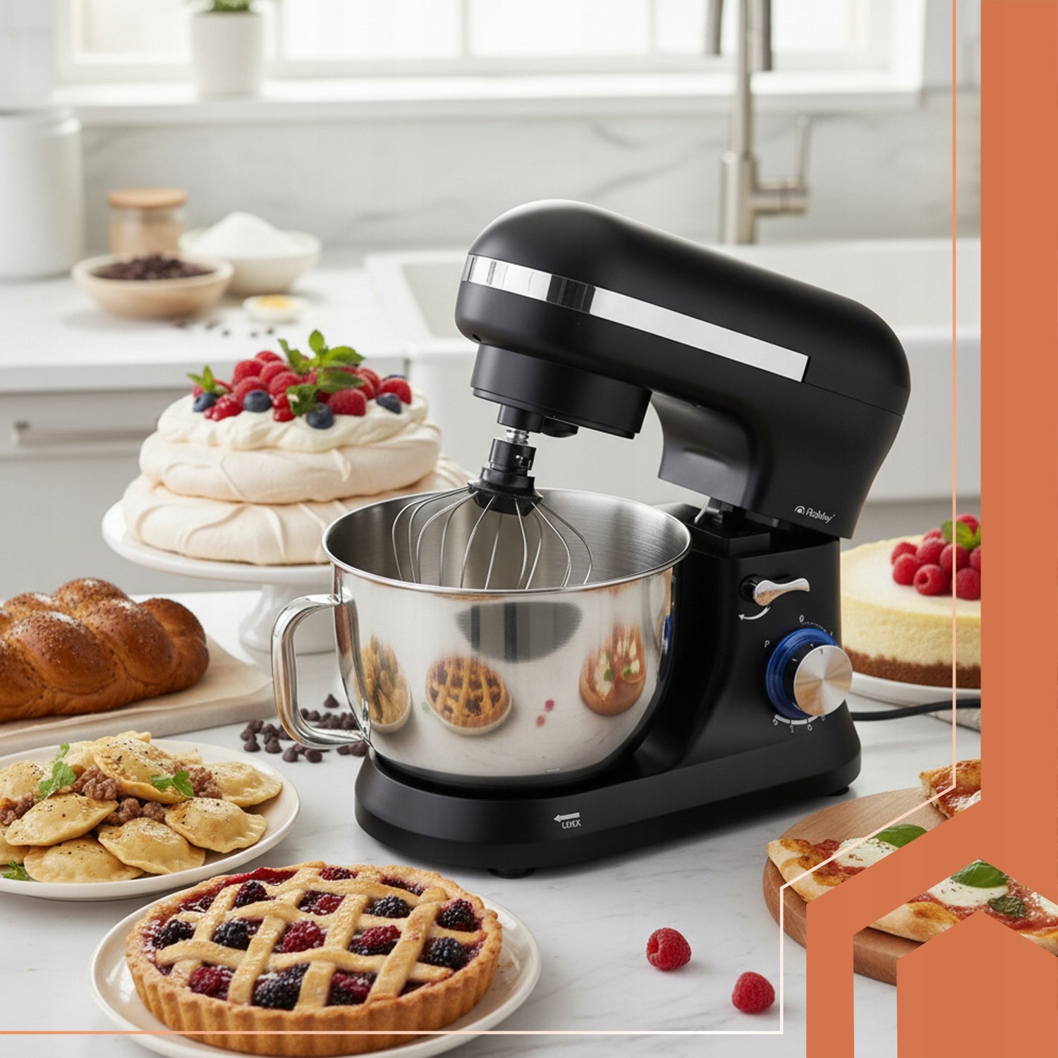 Food Processor Planetary Mixer Multifunctional Black Bowl 4,5l Set Brand no brand