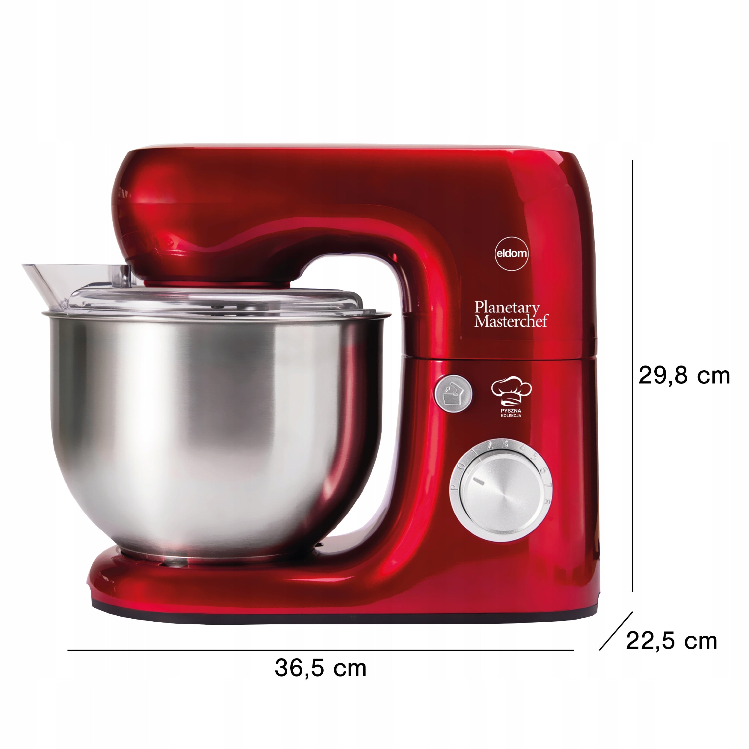 Food Processor Planetary Mixer with Bowl 5L Eldom WRK1250 1500W red Brand Eldom