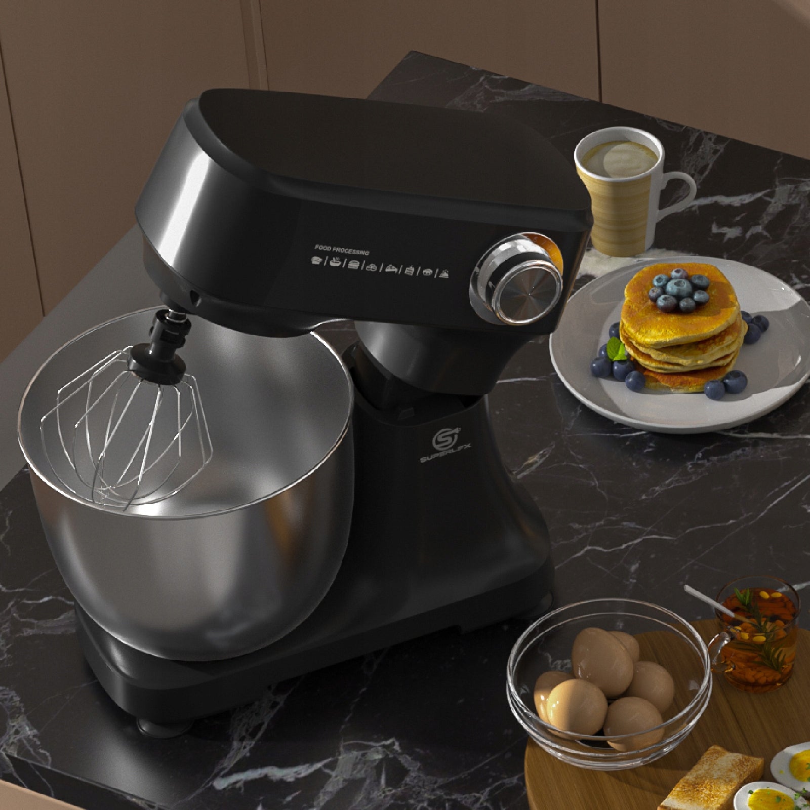 Food Processor Planetary SUPERLEX KM3000CE-GS Mixer 800W 4,5L Brand SUPERLEX