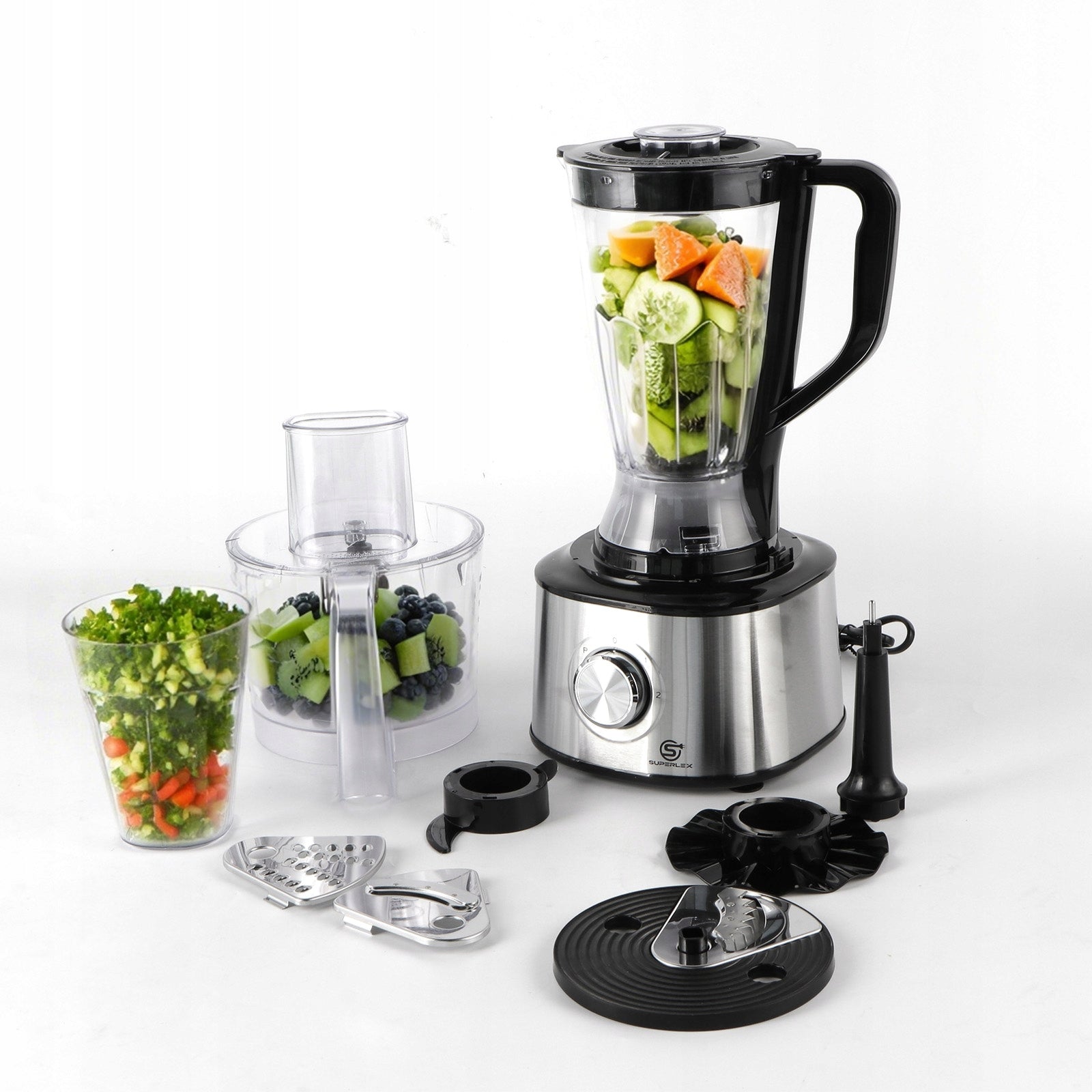 Food Processor SUPERLEX FP9079E-GS Grater Slicer Silver 1.75L 1000W
