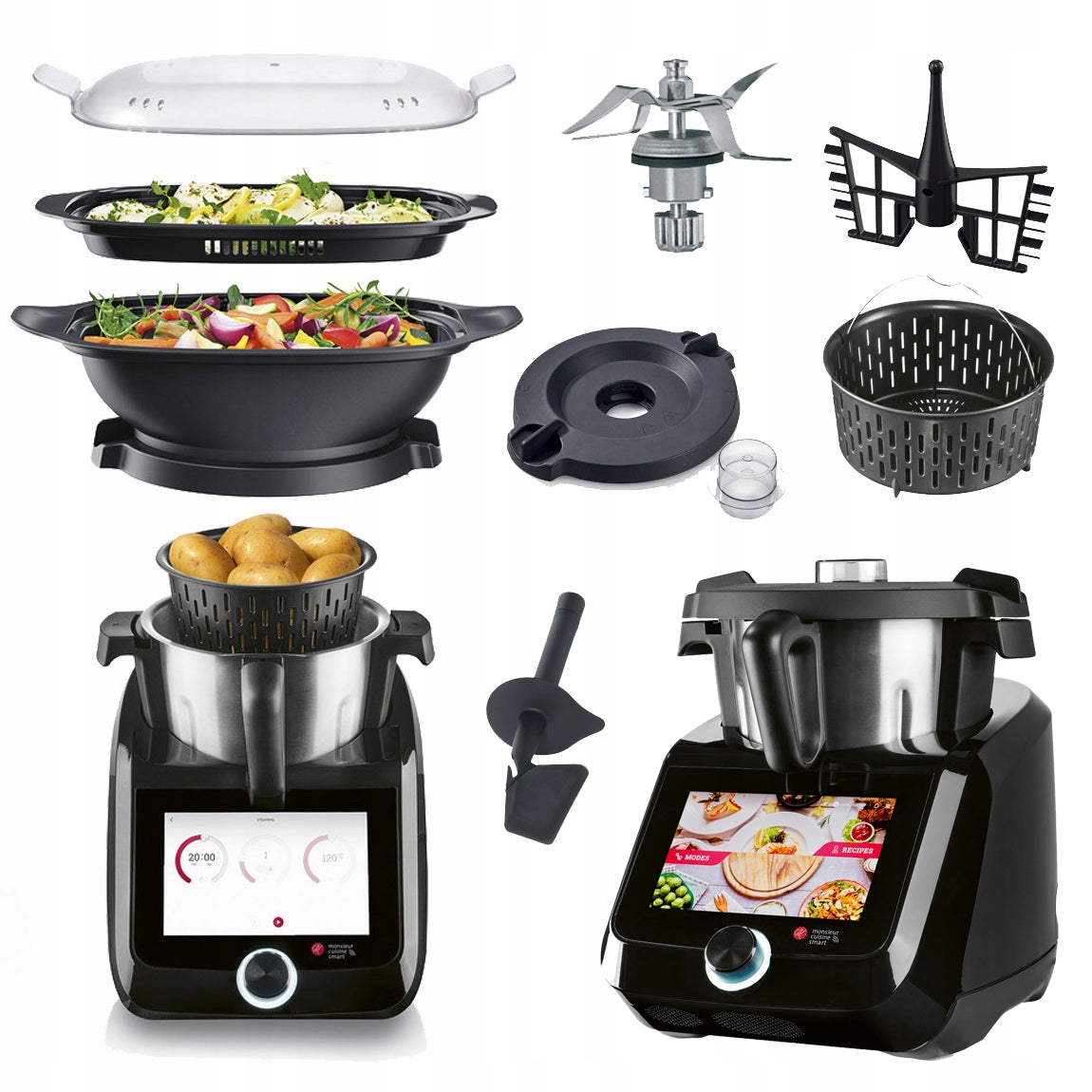 Food Processor SilverCrest Monsieur Cuisine Smart 8 kitchen 1000 W black Packaging status original