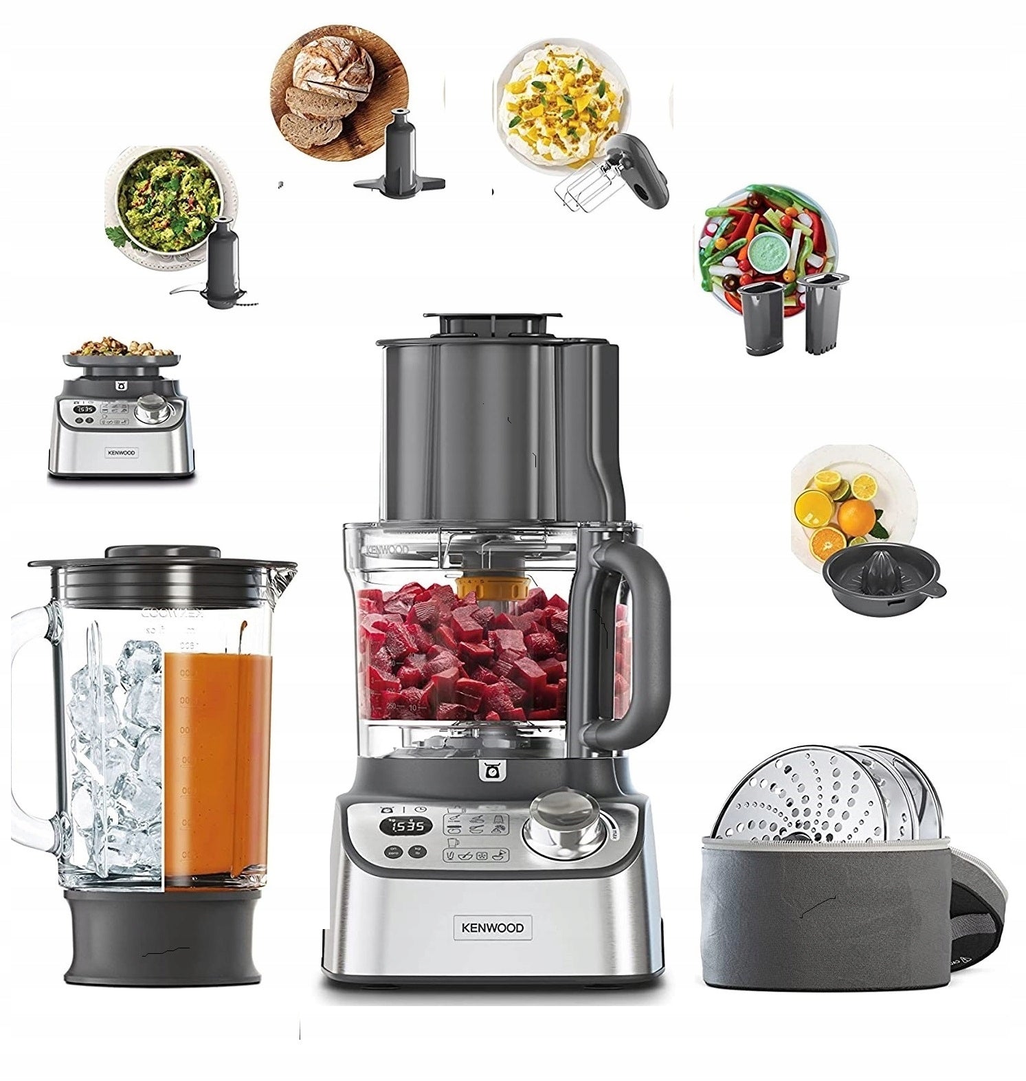 Food Processor with Scale Shredder Malakser 3L 1000W Kenwood ProXL WeighMul