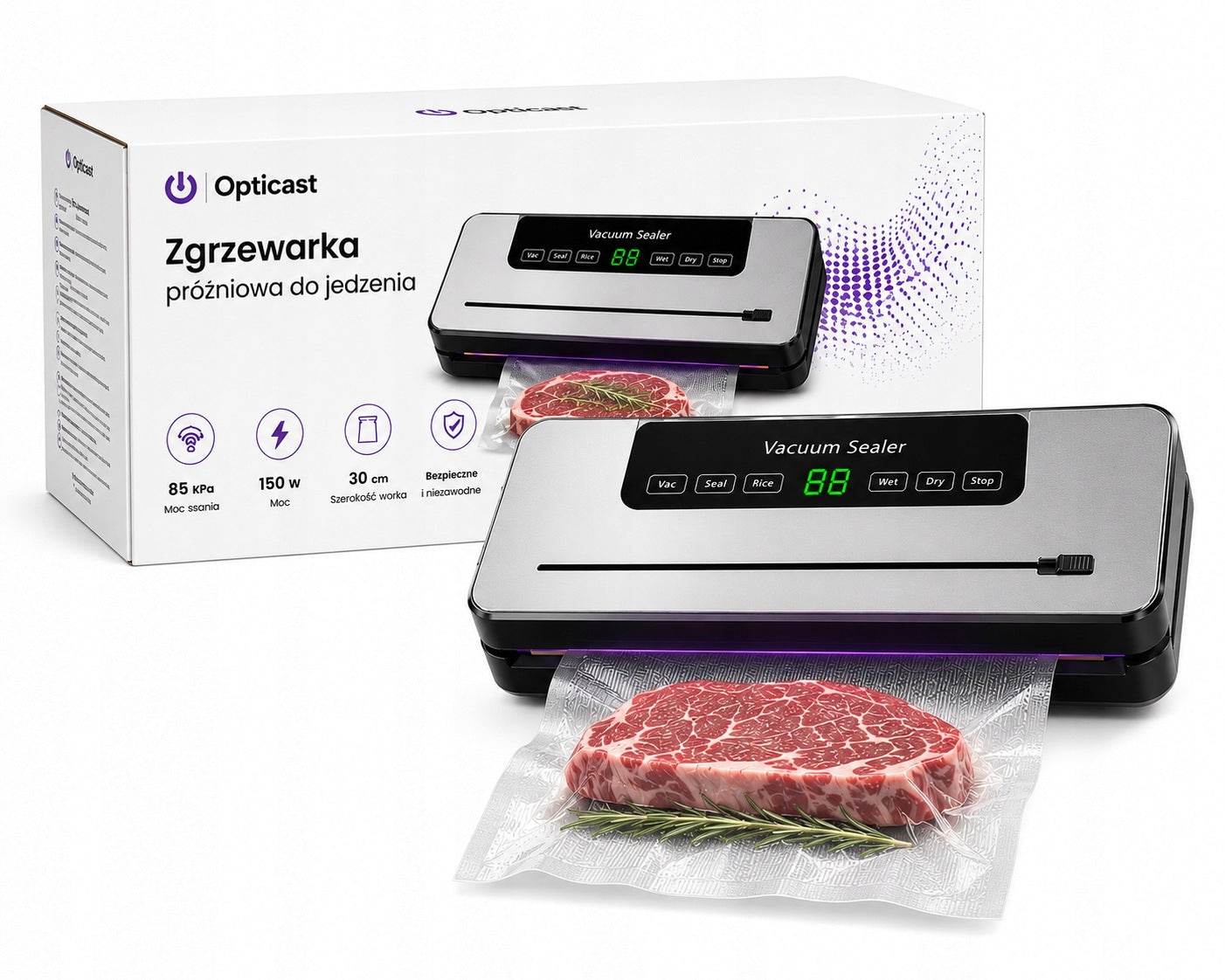 Food Vacuum Welding Machine 120W 65kPa 6in1 + 50 Bags Manufacturer code Opticast
