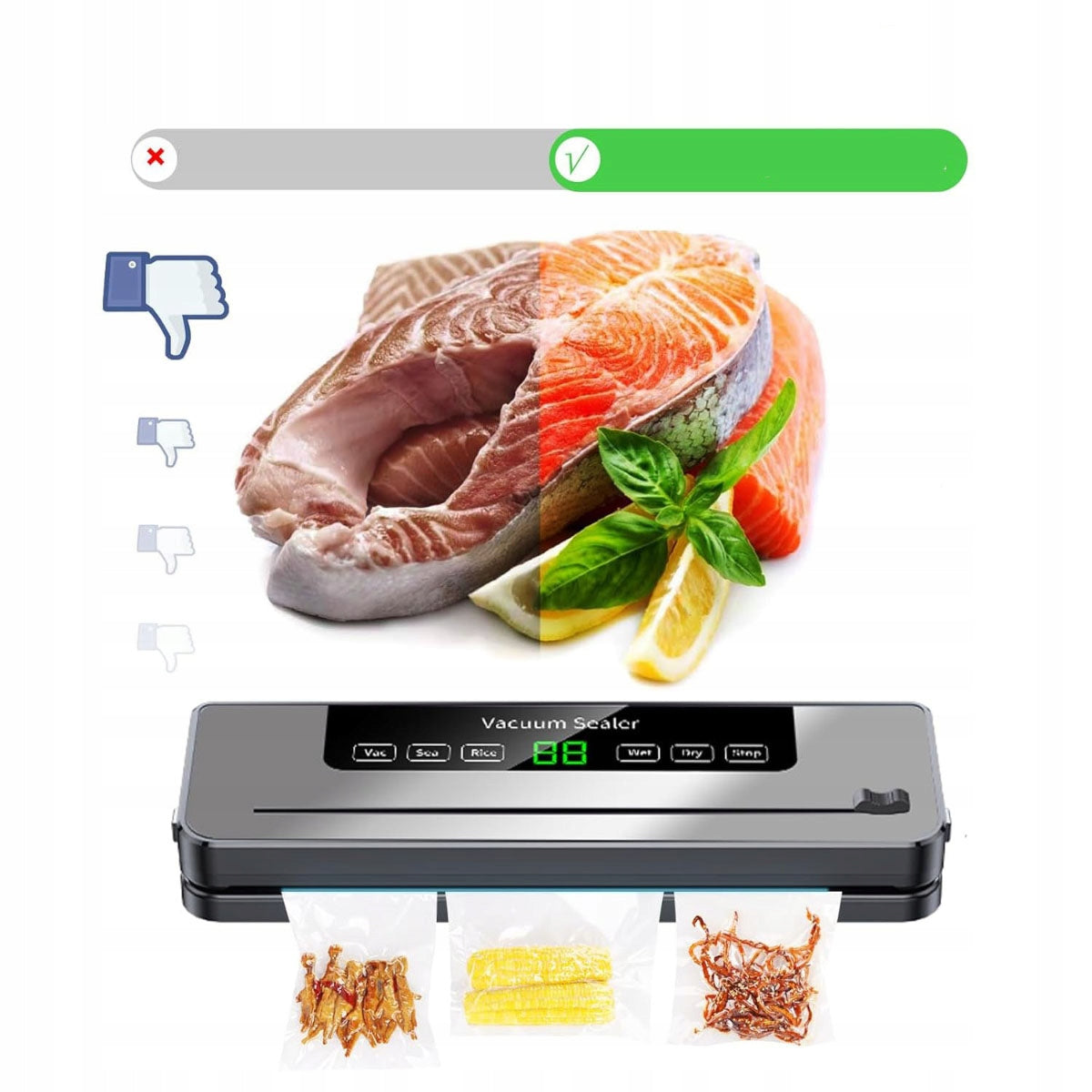 Food Vacuum Welding Machine Packing Machine 120W + XXL Bag Set Manufacturer code ZGRZEWARKA PRÓŻNIOWA