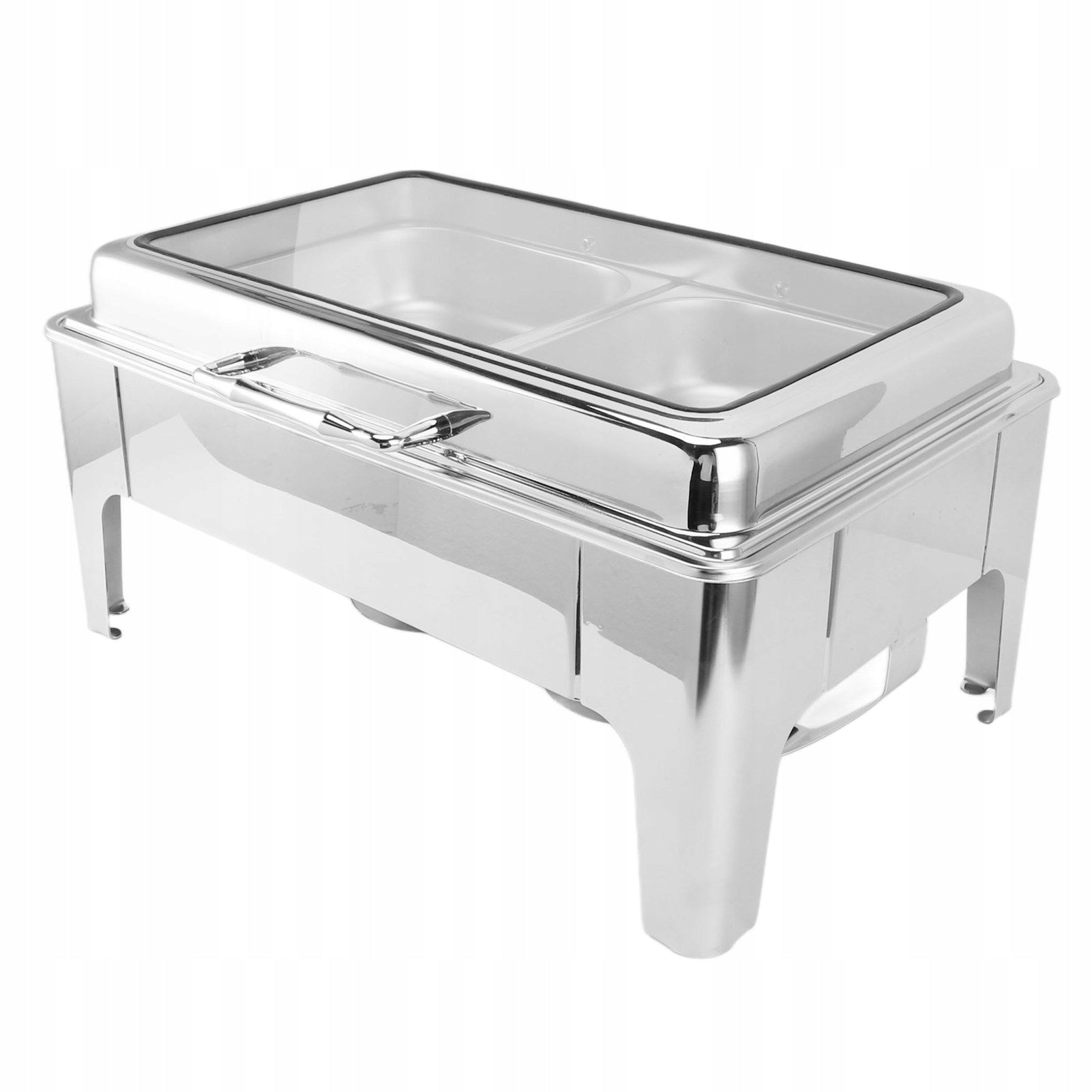 Food heater in the form of a buffet, set for heating dishes in forms