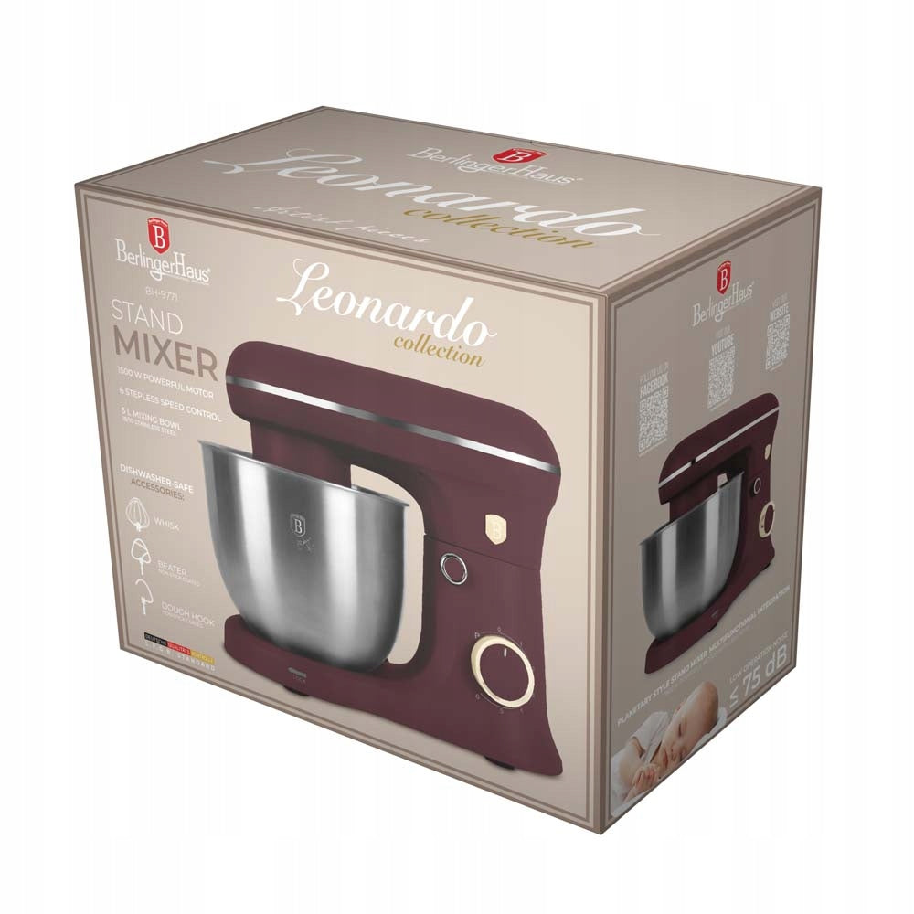 Food processor BerlingerHaus BH-9771 1500 W Leonardo, bowl 5 L Brand Berlinger Haus