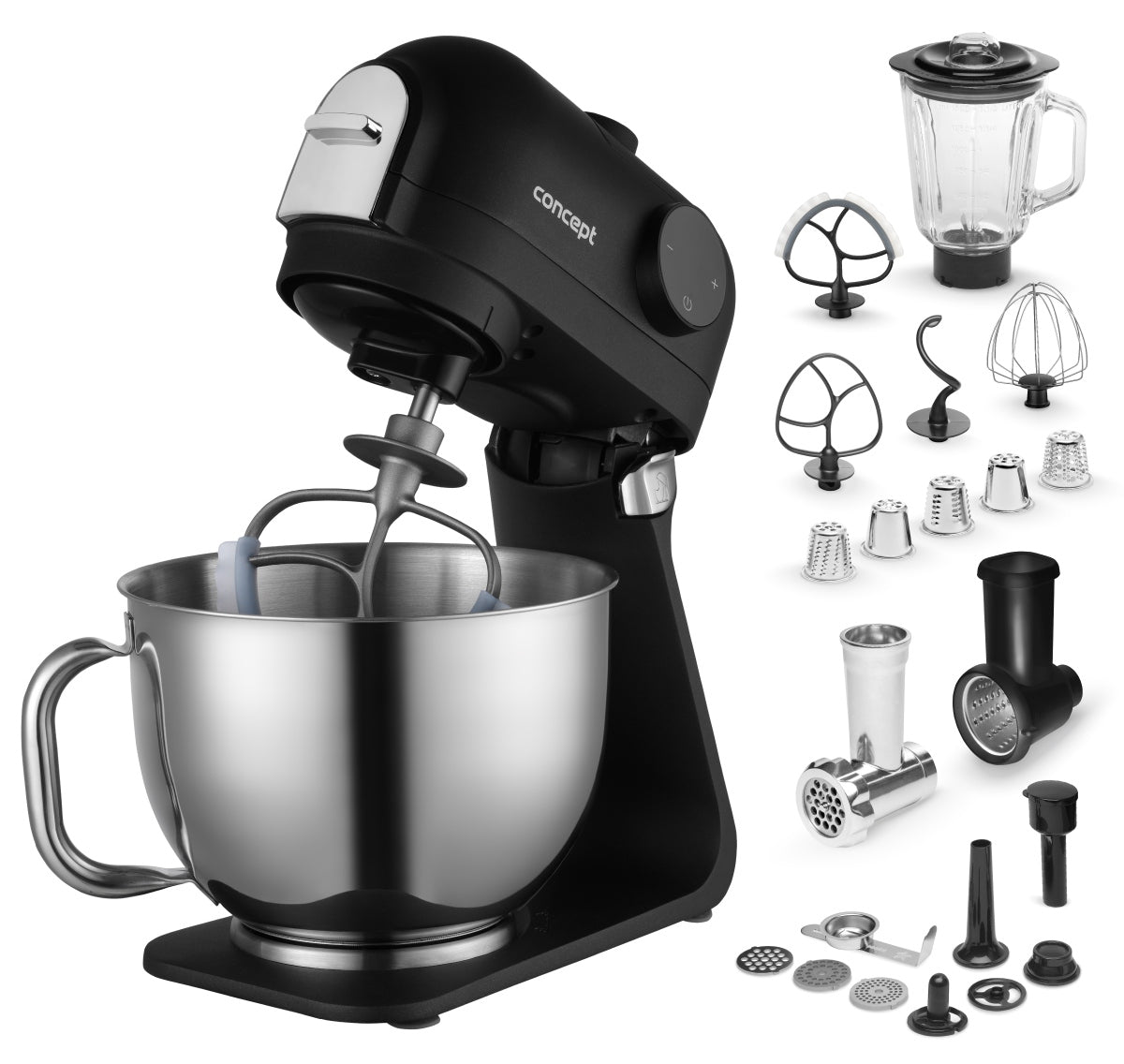 Food processor Concept ELEMENT DIGI Black RM7500 1200W black RICH SET