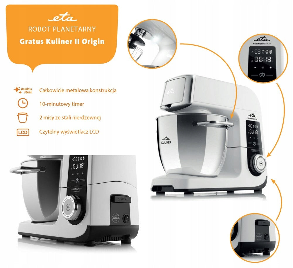 Food processor MIXER PLANETARNY ETA Kuliner II 1700W 2 bowls 6,7L BLENDER Brand ETA