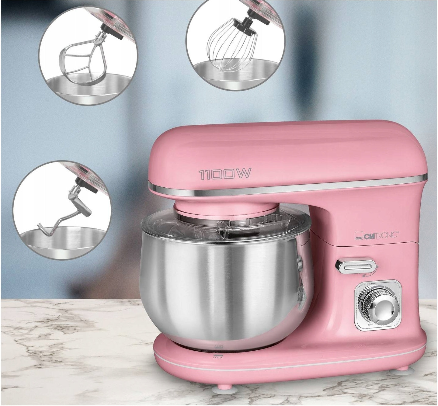 Food processor PLANETARY MIXER for kneading dough 1100W 5L Power rating 1100 W